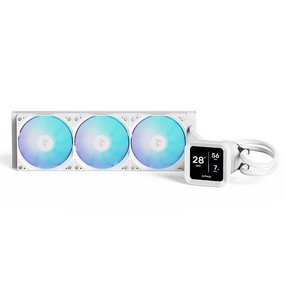 APNX LC1 LCD 360 ARGB AIO Liquid Cooler White - AHW Store