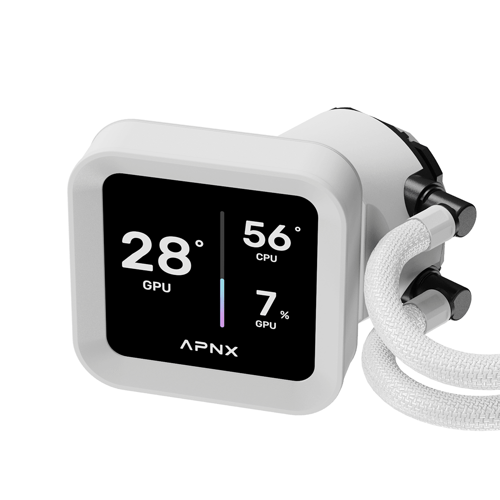 APNX LC1 LCD 360 ARGB AIO Liquid Cooler White - AHW Store