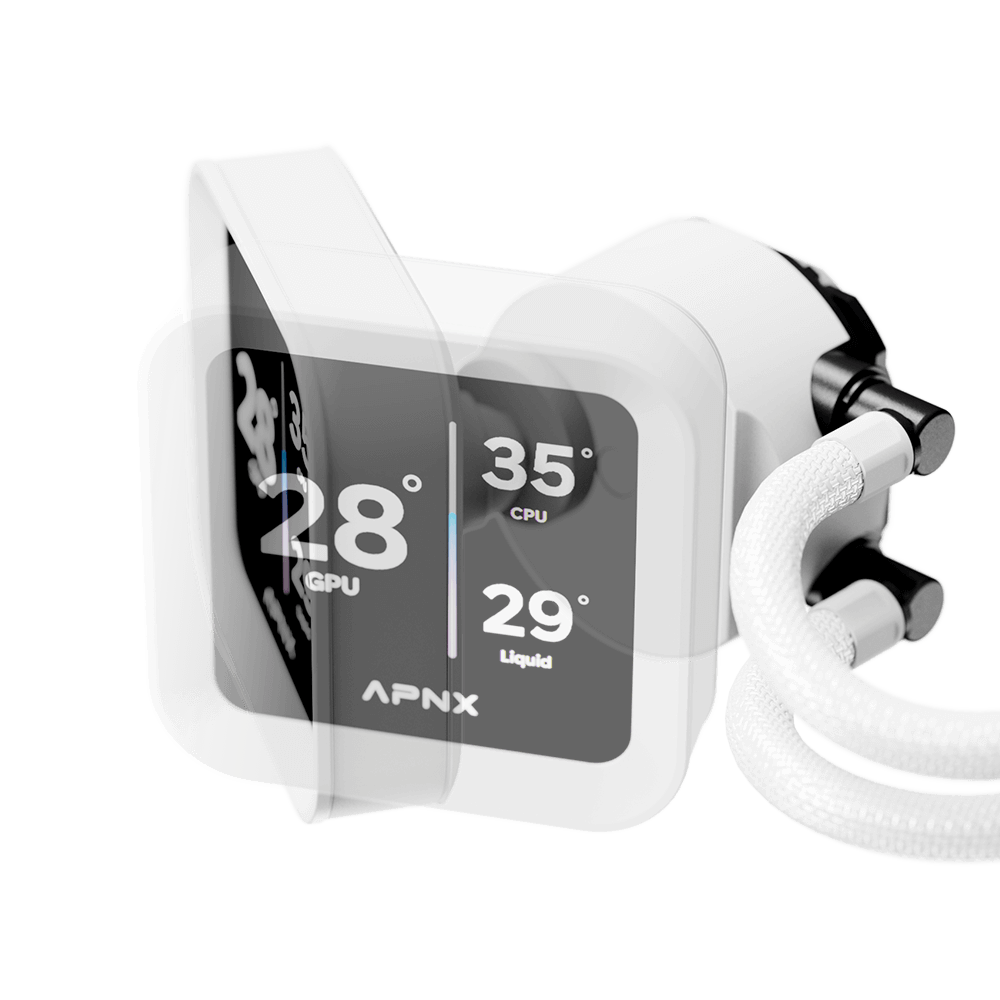APNX LC1 LCD 360 ARGB AIO Liquid Cooler White - AHW Store