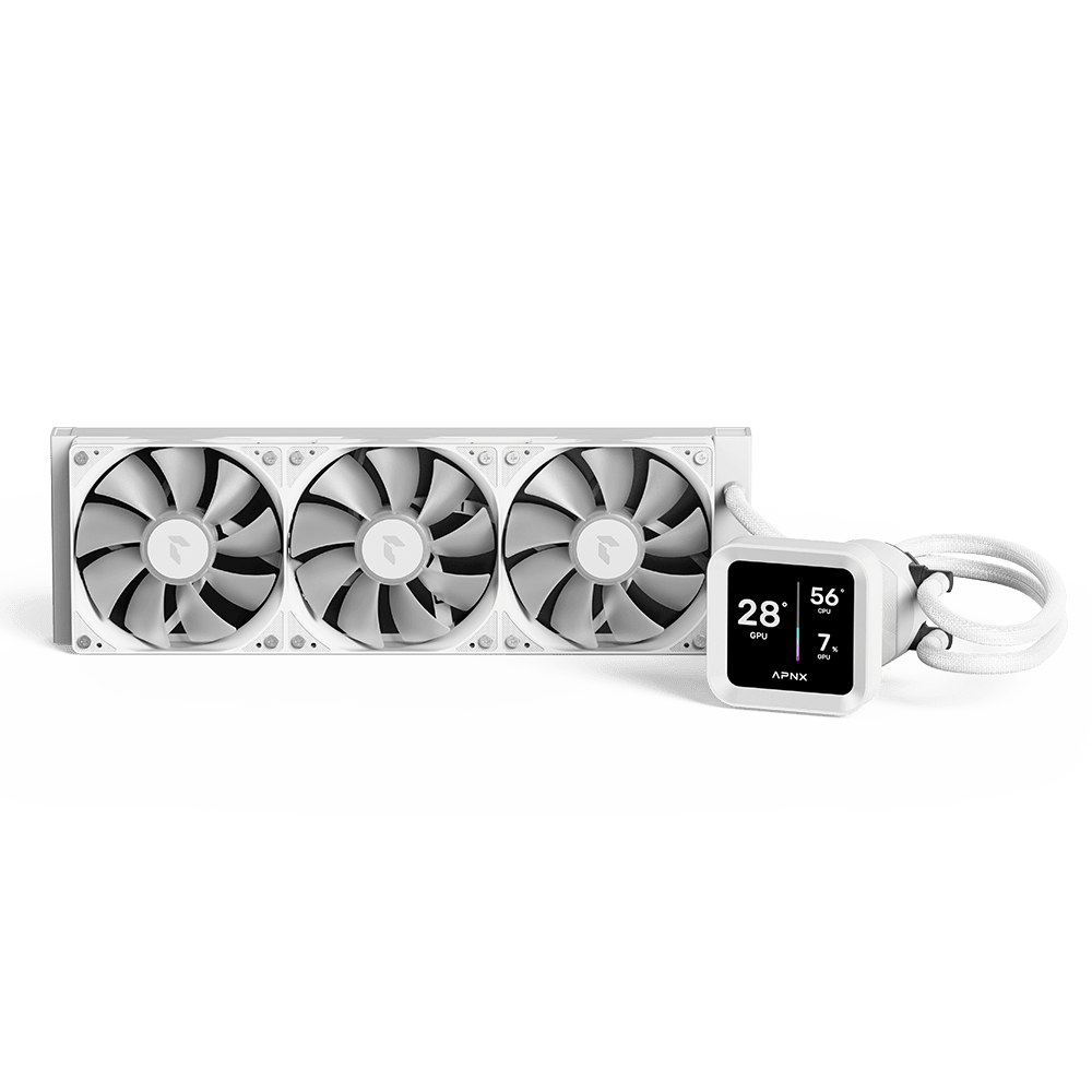 APNX LC1 LCD 360 ARGB AIO Liquid Cooler White - AHW Store