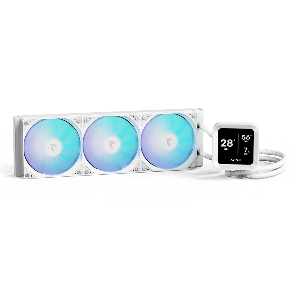 APNX LC1 LCD 360 ARGB AIO Liquid Cooler White - AHW Store