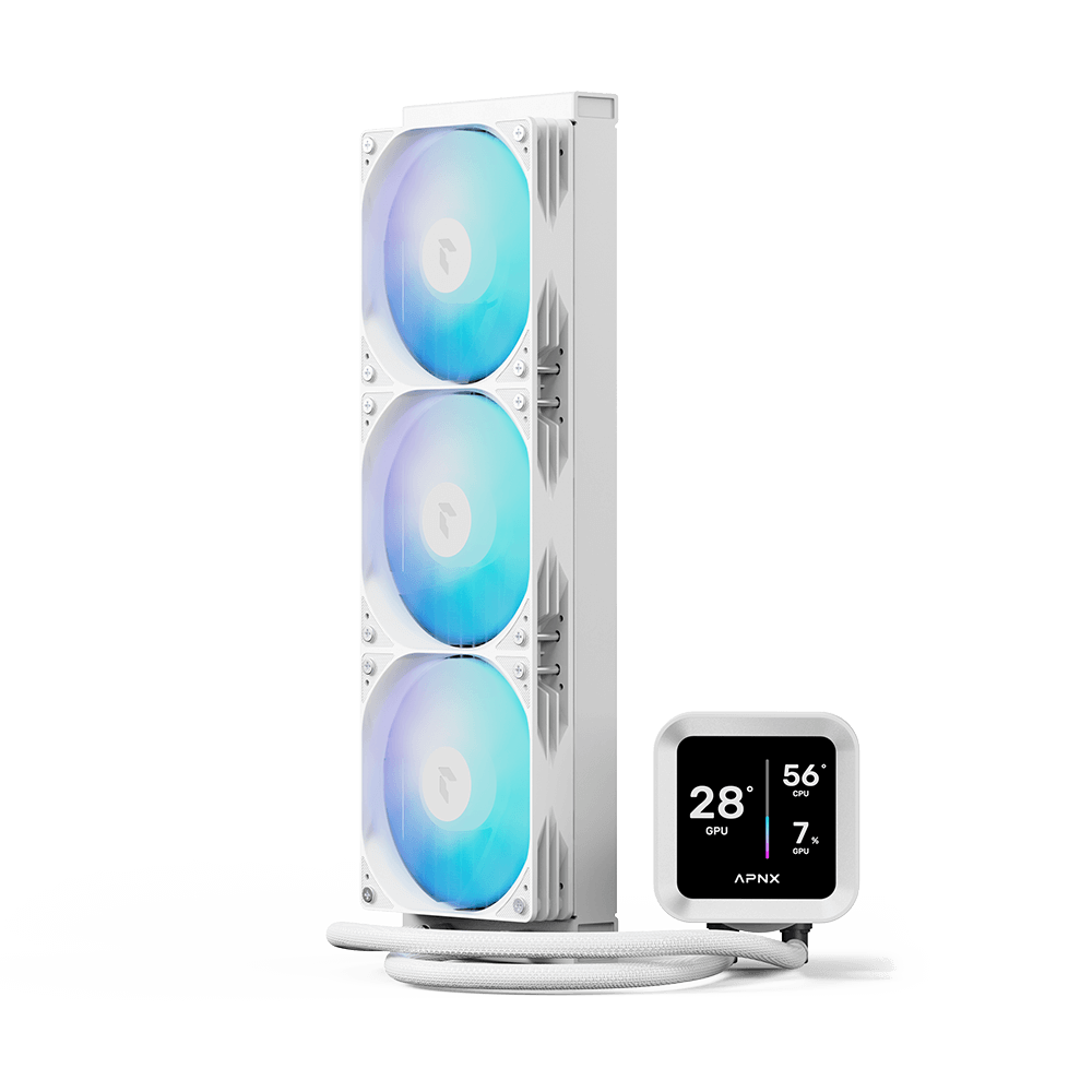 APNX LC1 LCD 360 ARGB AIO Liquid Cooler White
