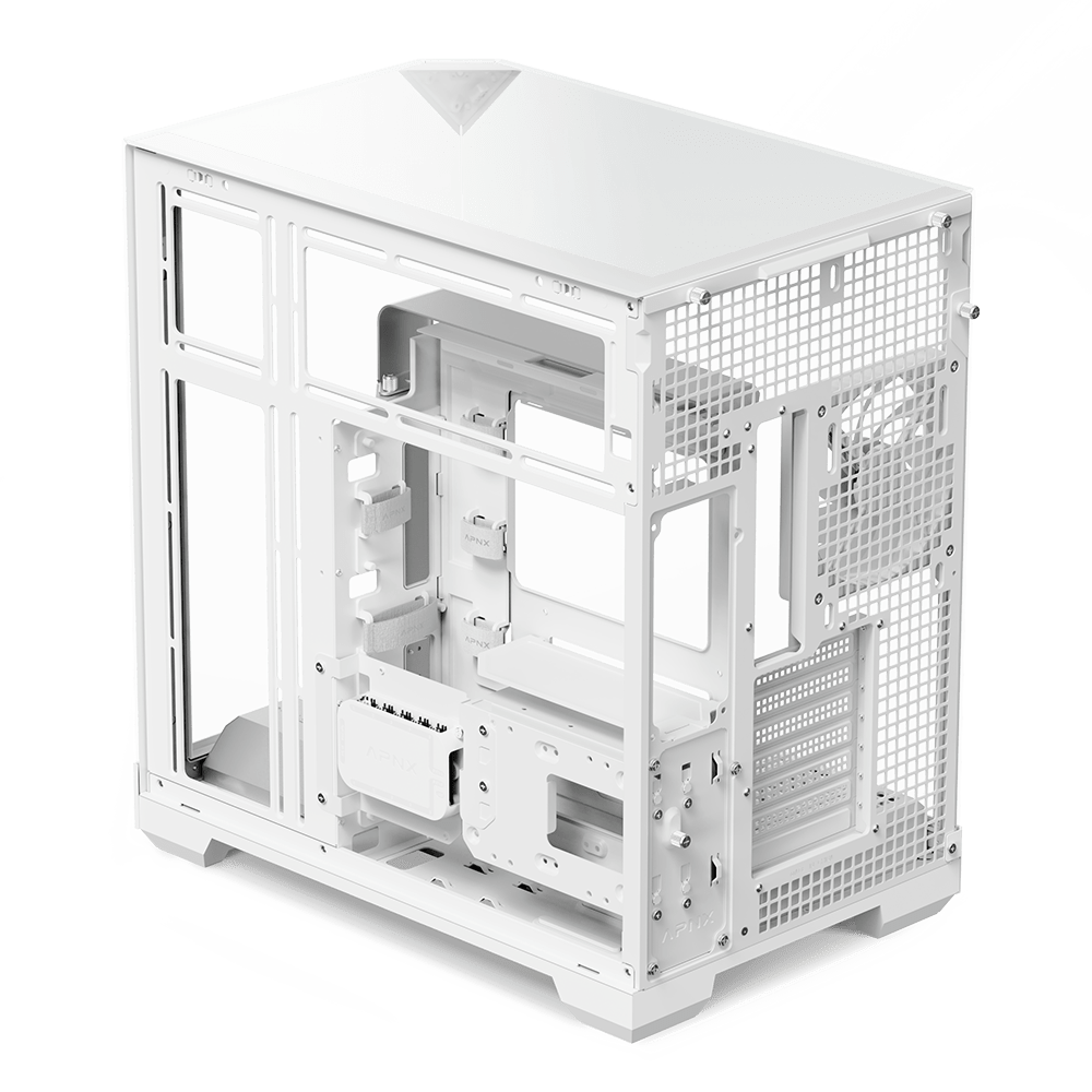 APNX V2 ARGB Mid Tower Case 4 Fan ARGB White - AHW Store
