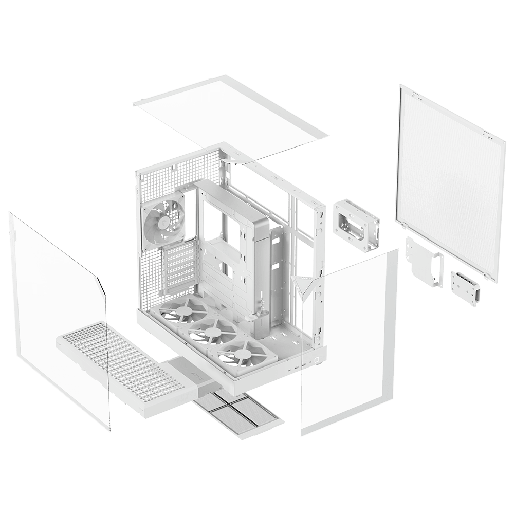 APNX V2 ARGB Mid Tower Case 4 Fan ARGB White - AHW Store