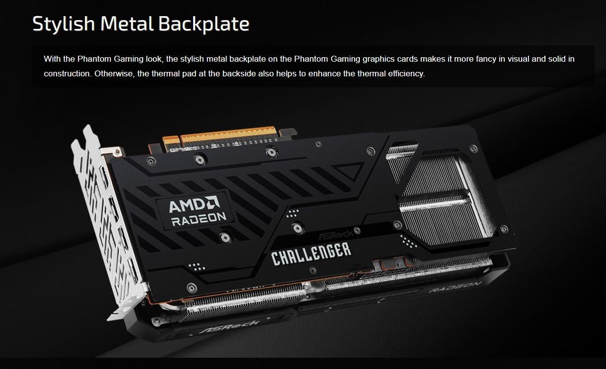 ASRock AMD Radeon RX 9070 Challenger 16GB Graphics Card - 16GB GDDR6, 256 - bit, 1x HDMI, 3x DisplayPo - AHW Store