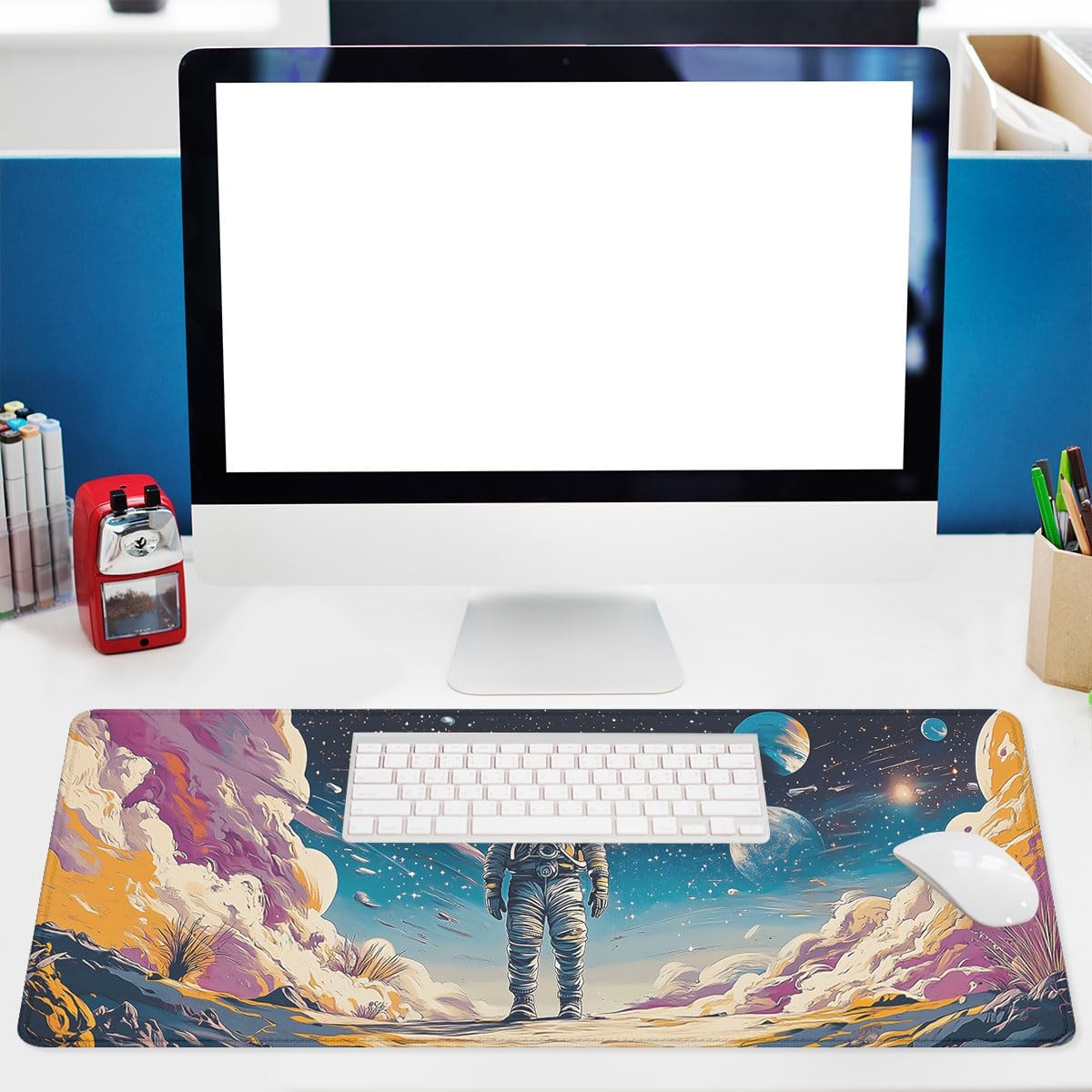 Astronaut Space Fantasy Large Gaming Mouse Pad 80x30cm Stitched Edge - AHW Store