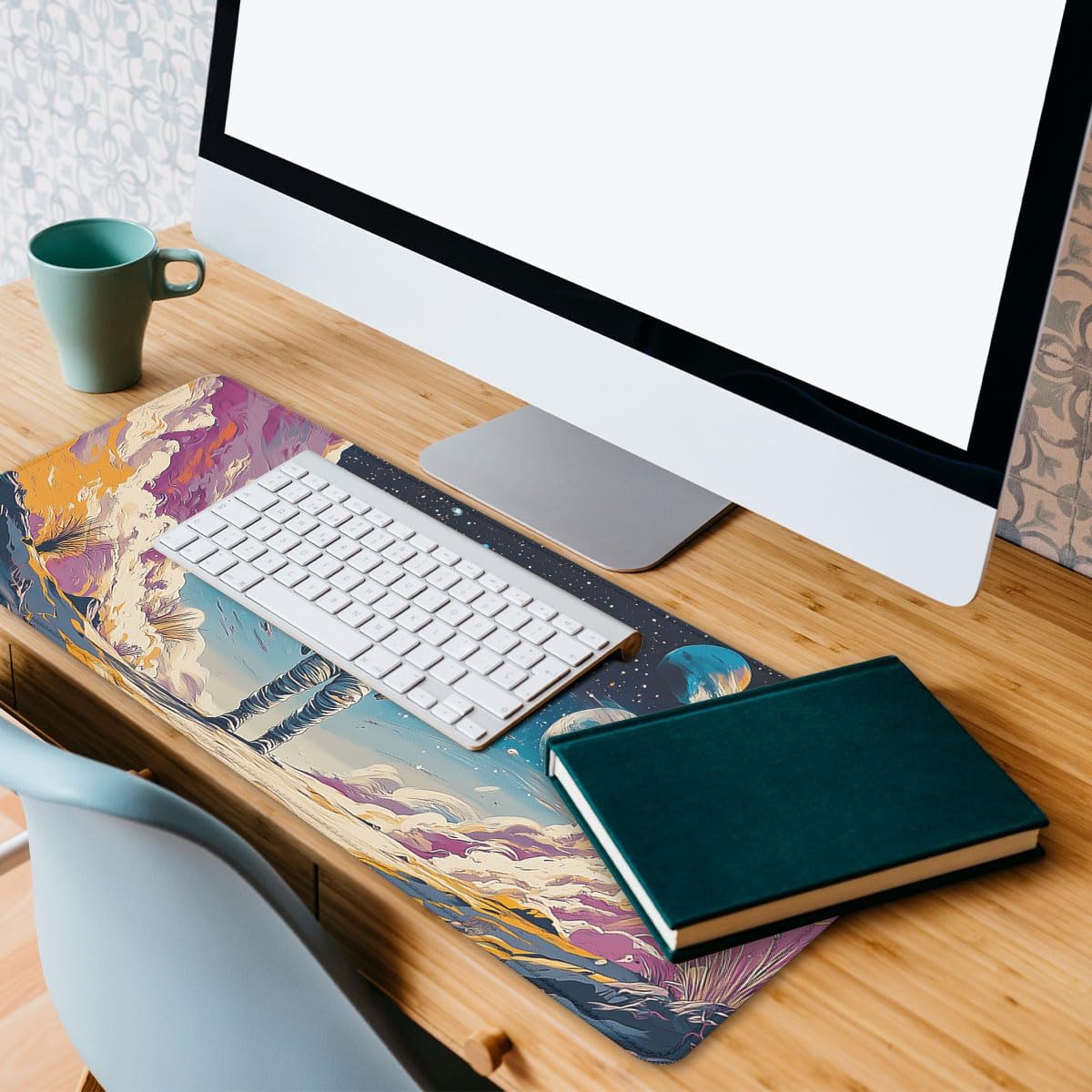 Astronaut Space Fantasy Large Gaming Mouse Pad 80x30cm Stitched Edge - AHW Store
