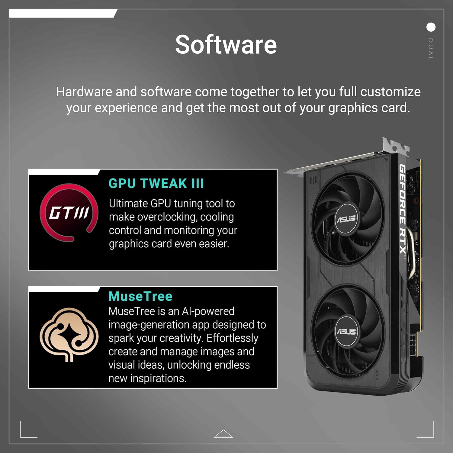 ASUS Dual GeForce RTX 5050 8GB GDDR6 OC Edition Gaming Graphics Card (Nvidia GeForce RTX5060 DLSS 4, - AHW Store