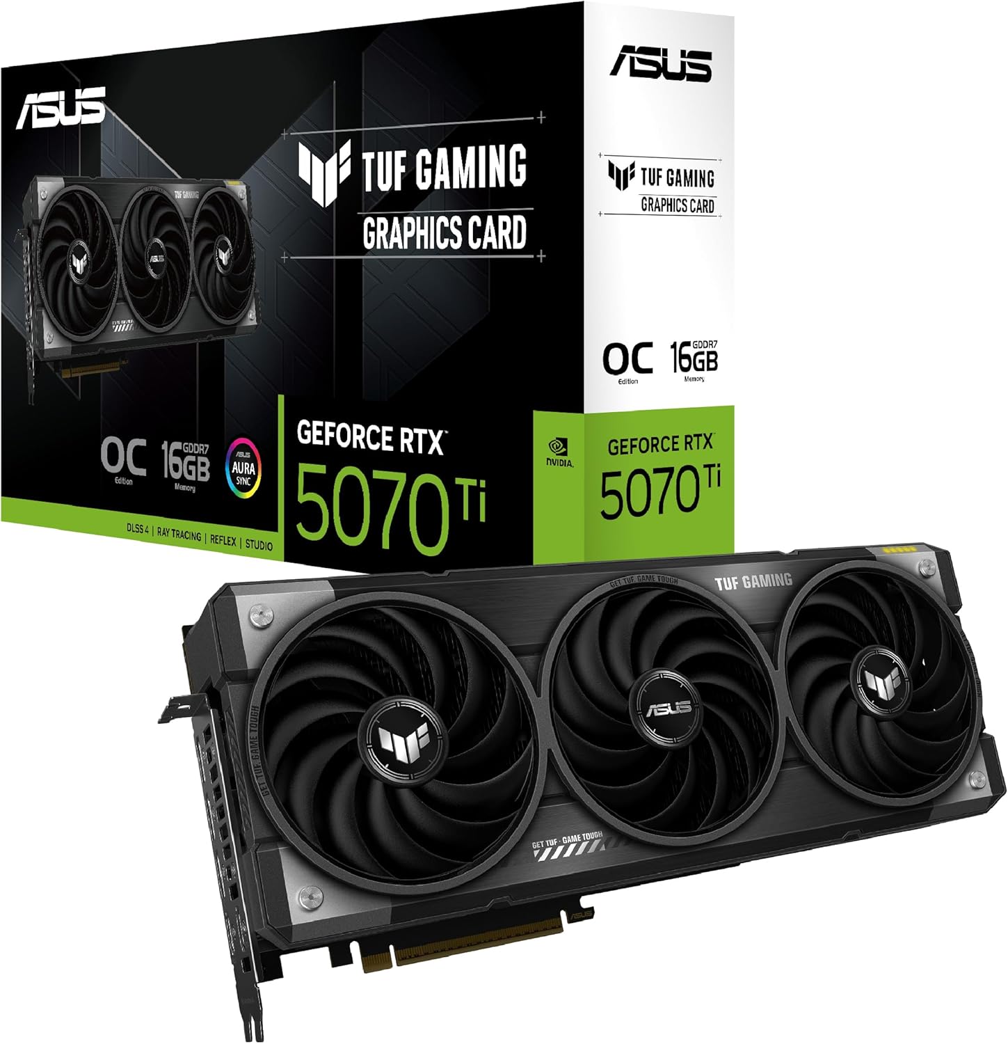 ASUS NVIDIA GeForce RTX 5070Ti Video Card 16GB GDDR7 PCI Express 5.0 / TUF - RTX5070TI - O16G - GAMING - AHW Store