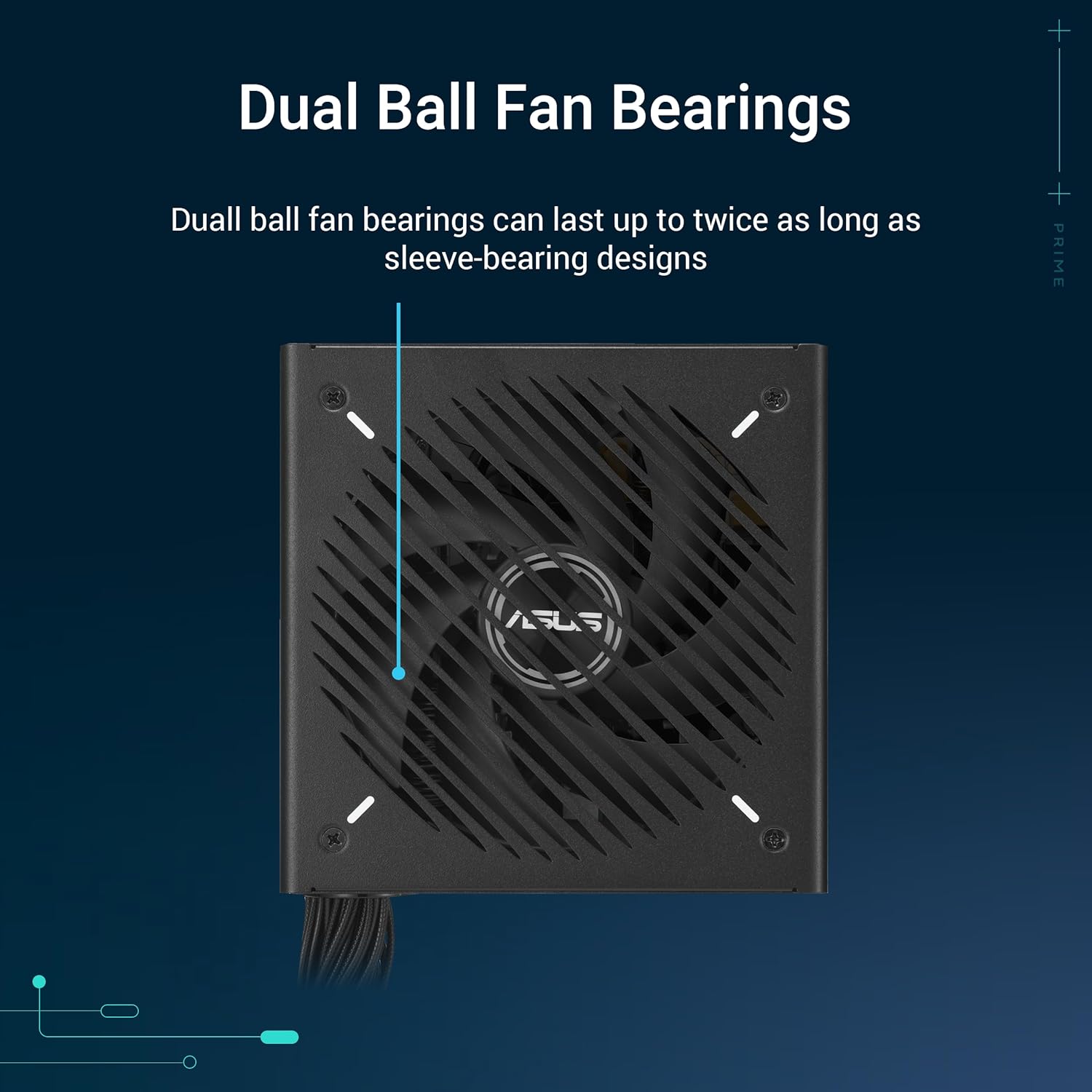 ASUS Prime 650W Bronze (650W, 80+ Bronze Certified, Dual Ball Bearings, 135mm Fan, Etched cable, 6 - y - AHW Store