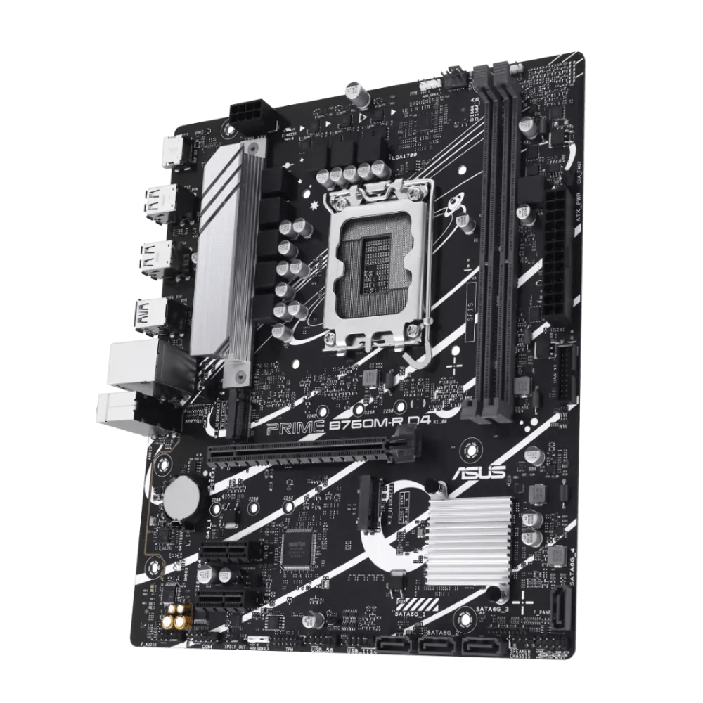 Asus Prime B760M - R D4 DDR4 LGA1700 M - ATX Motherboard Black - AHW Store