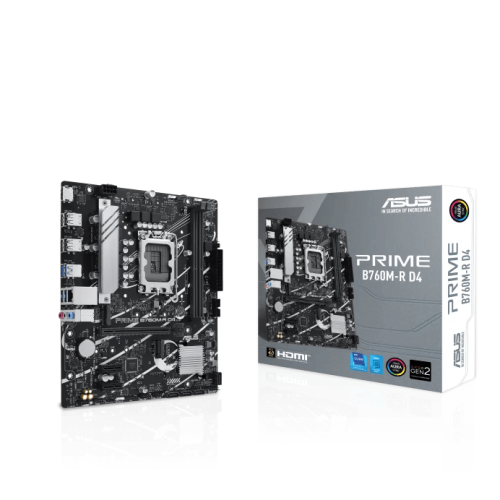 Asus Prime B760M - R D4 DDR4 LGA1700 M - ATX Motherboard Black - AHW Store