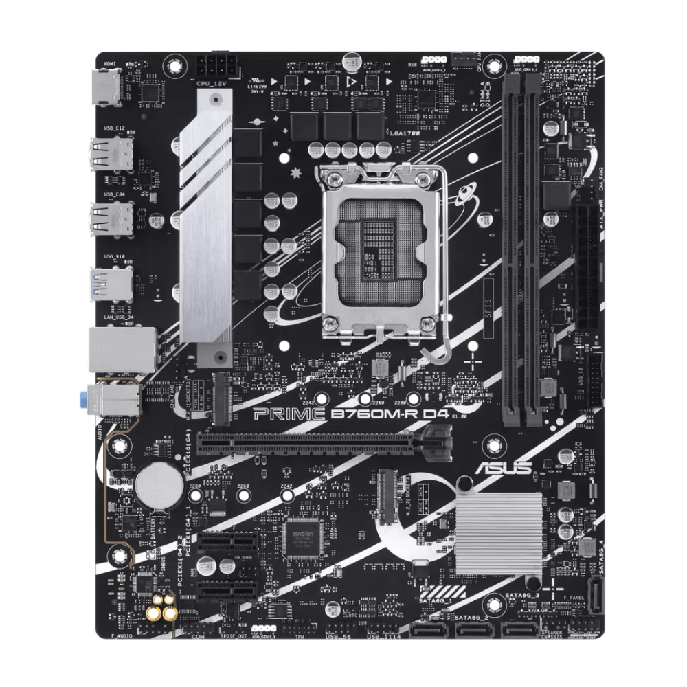 Asus Prime B760M - R D4 DDR4 LGA1700 M - ATX Motherboard Black - AHW Store