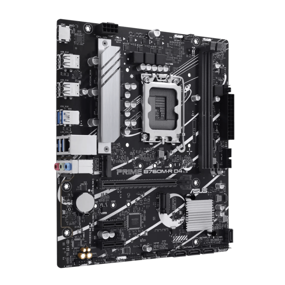 Asus Prime B760M - R D4 DDR4 LGA1700 M - ATX Motherboard Black - AHW Store