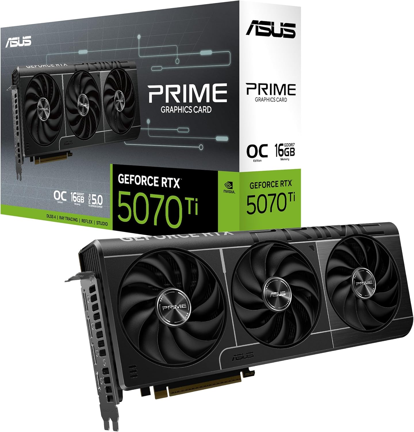 ASUS Prime GeForce RTX 5070 Ti OC 16G GDDR7 Graphics Card - PCIe 5.0,2527MHz Boost Clock, 1 x HDMI 2 - AHW Store