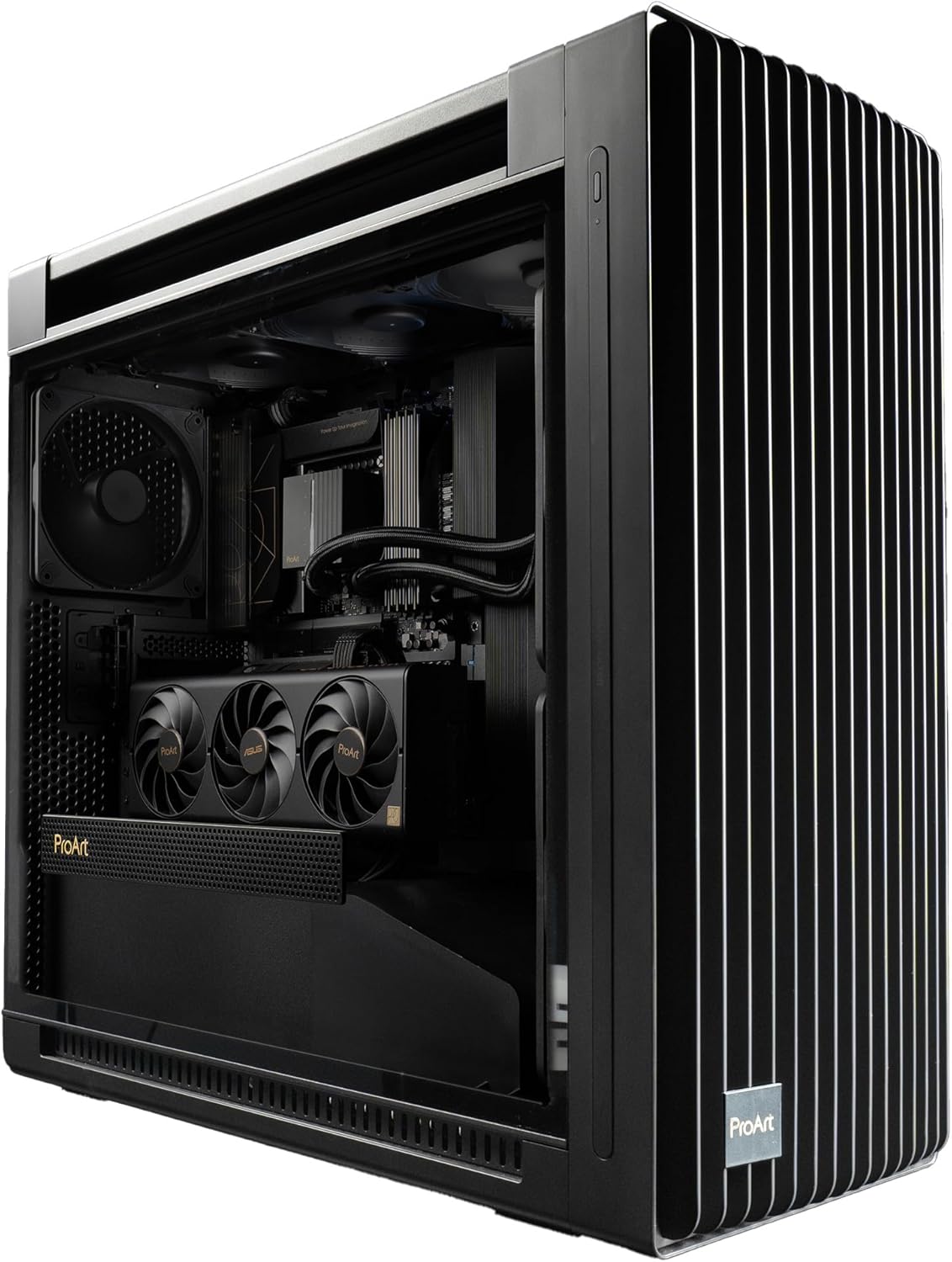 ASUS ProArt PA602 E - ATX computer case, 420 mm radiator support, one 140 mm and two 200mm pre - install - AHW Store