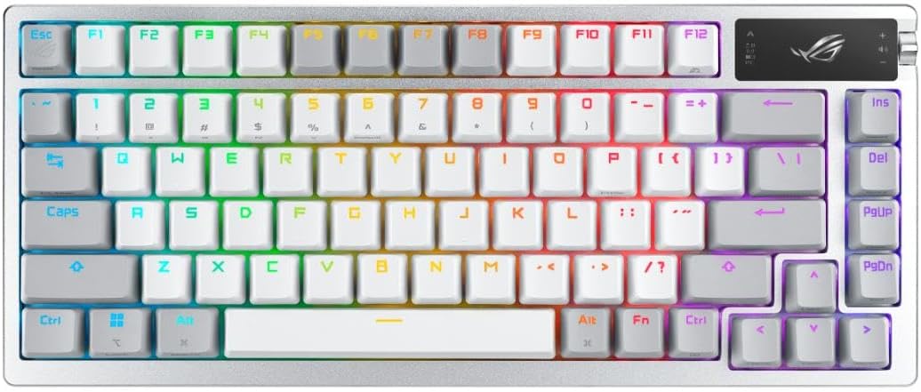 ASUS ROG Azoth 75 Wireless DIY Custom Gaming Keyboard, OLED display, Gasket - Mount, Three - Layer Dampe - AHW Store