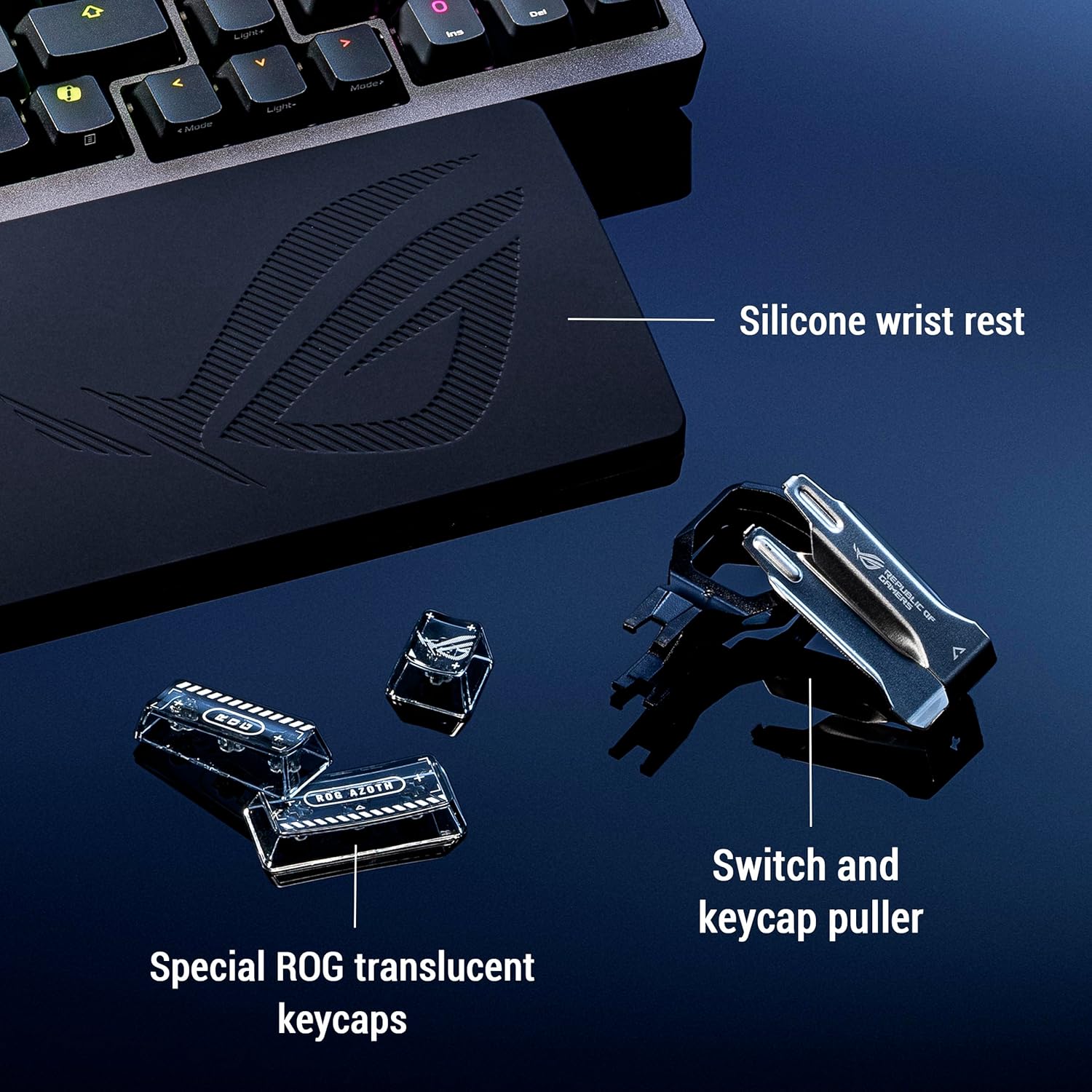 ASUS ROG Azoth 96 HE Analog Gaming Keyboard: ROG HFX V2 magnetic switches, ROG Hall Sensor, OLED dis - AHW Store