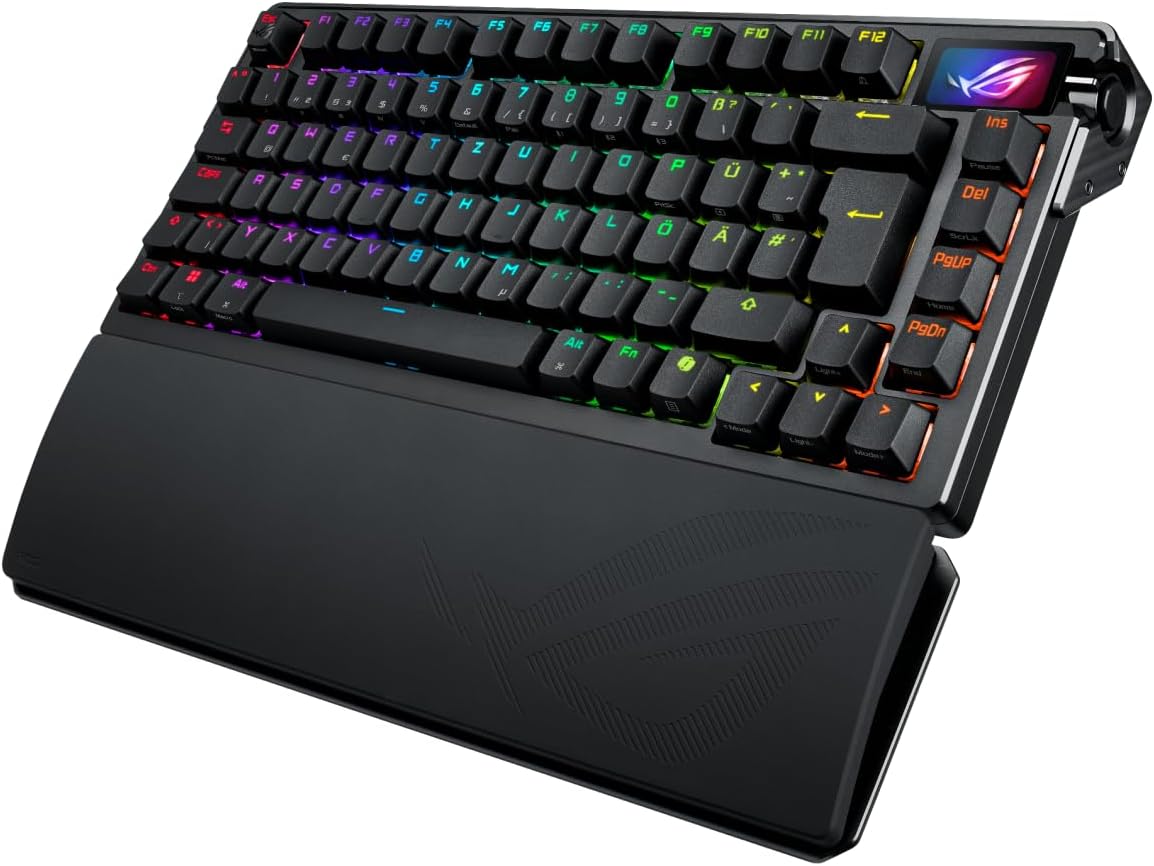 ASUS ROG Azoth Extreme 75% Gaming Keyboard (QWERTZ Layout, Mechanical ROG NX Switches, OLED Touch Sc - AHW Store