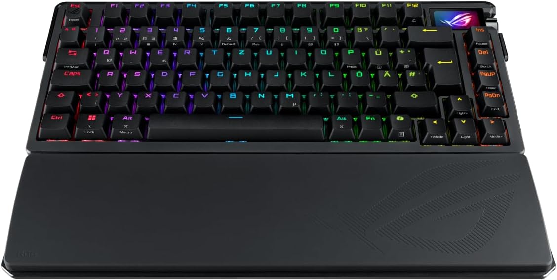 ASUS ROG Azoth Extreme 75% Gaming Keyboard (QWERTZ Layout, Mechanical ROG NX Switches, OLED Touch Sc - AHW Store