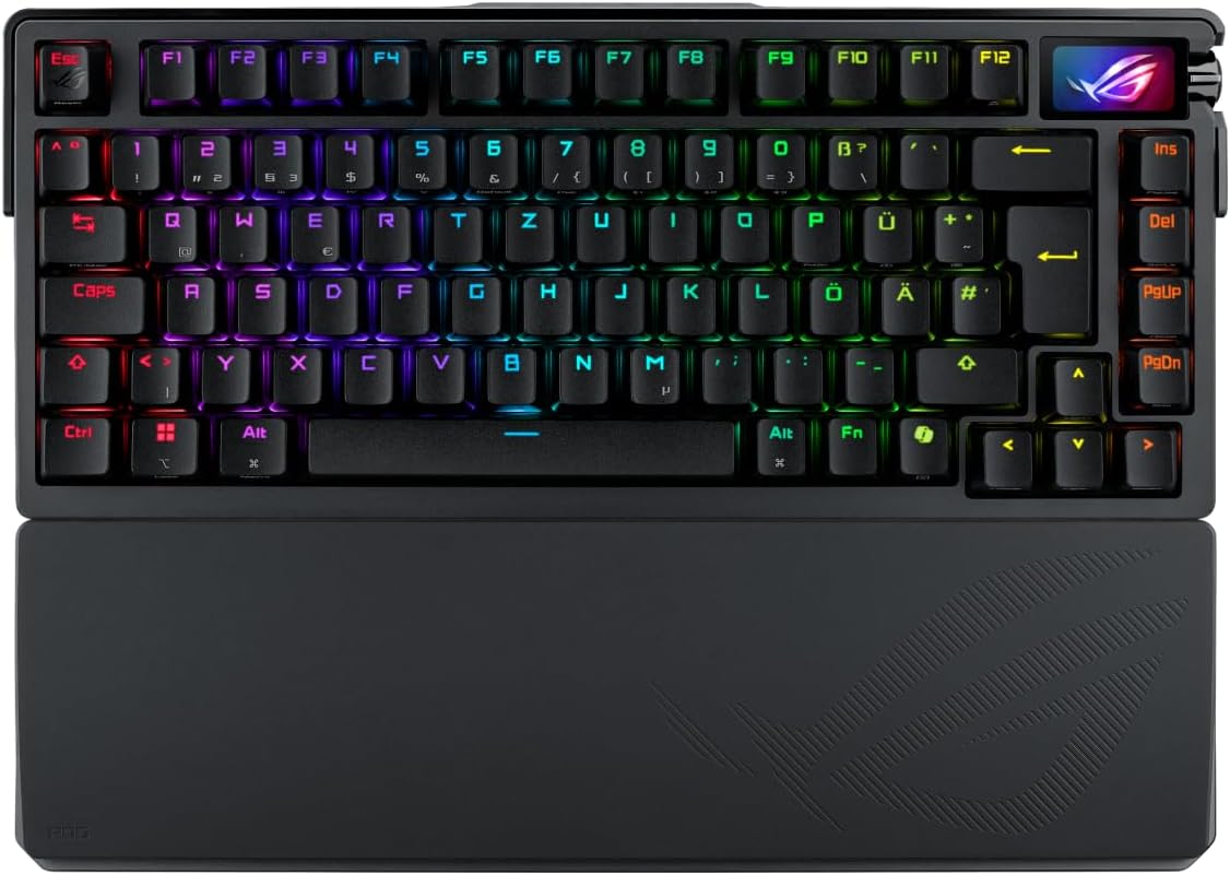 ASUS ROG Azoth Extreme 75% Gaming Keyboard (QWERTZ Layout, Mechanical ROG NX Switches, OLED Touch Sc - AHW Store