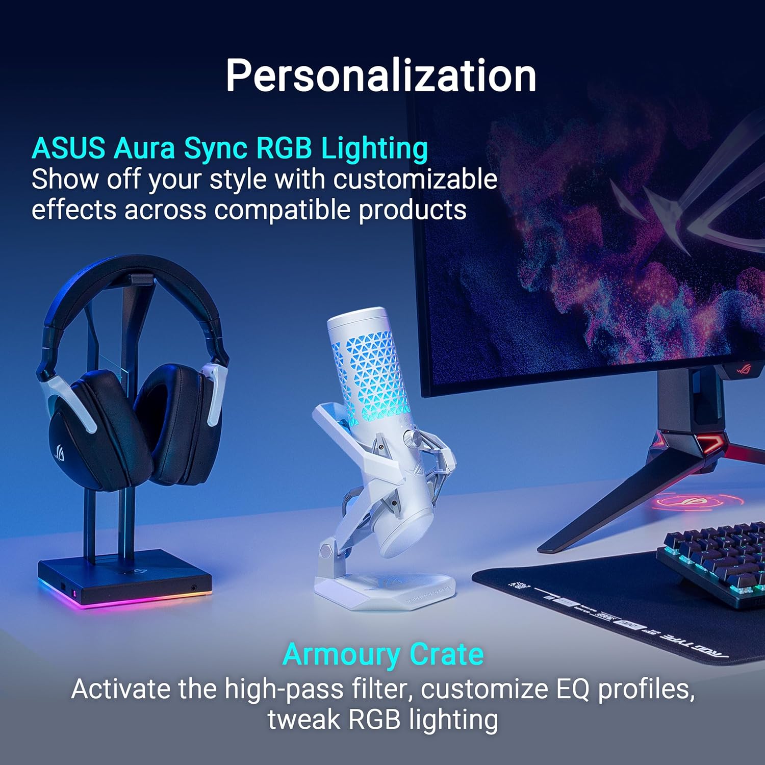 ASUS ROG Carnyx USB Gaming Microphone (25mm Condenser Capsule, 192kHz/24-bit, Cardioid, high-Pass Fi - AHW Store