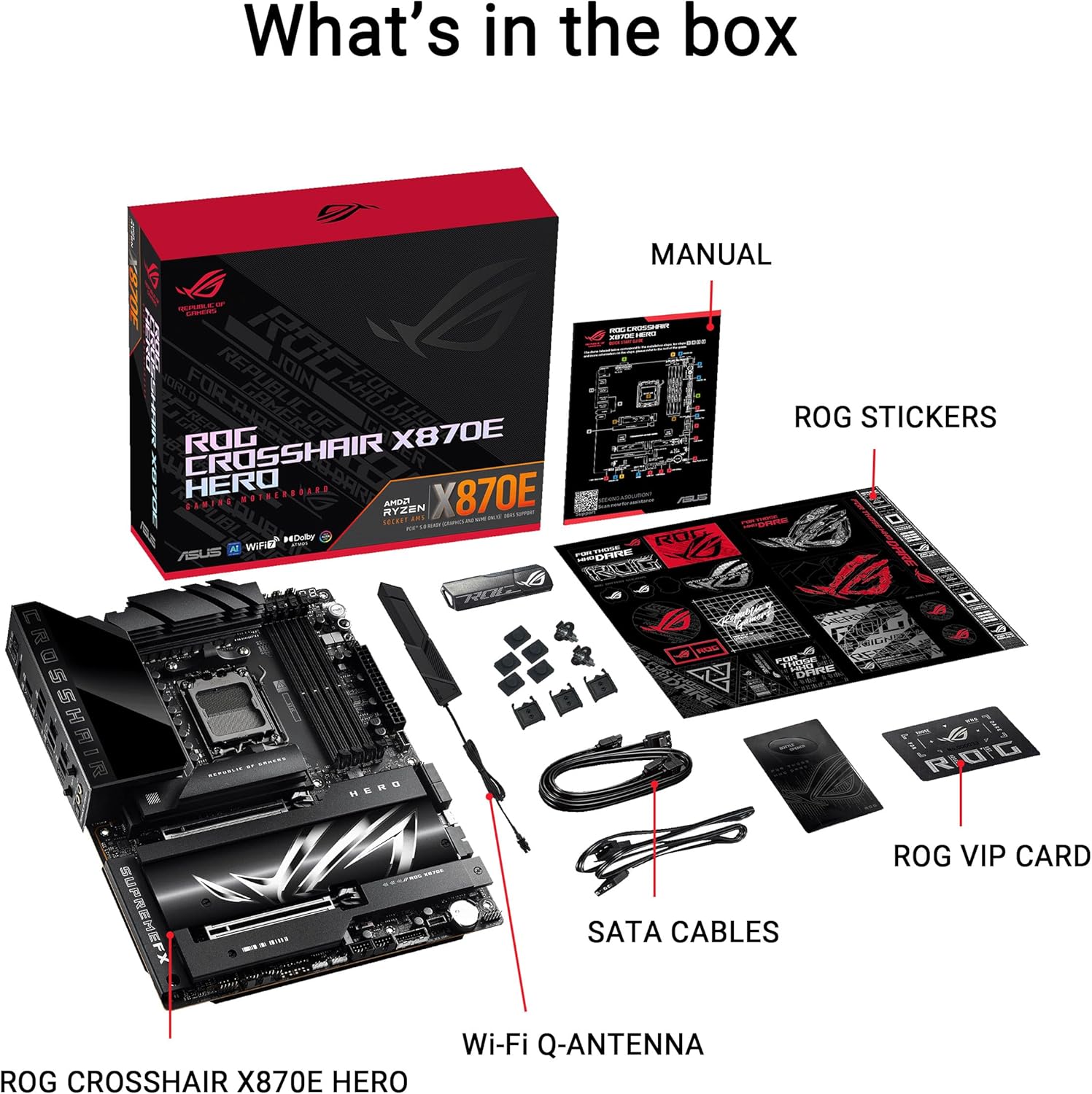 ASUS ROG Crosshair X870E Hero AMD ATX Motherboard, 18+2+2 Power Stages, DDR5, PCIe 5.0 Next - Gen GPU - AHW Store