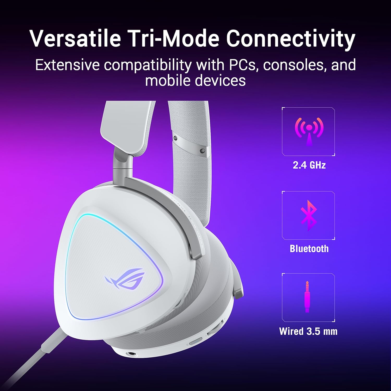 ASUS ROG Delta II Tri - mode Wireless Gaming Headset: ROG SpeedNova, 50MM Titanium - plated Diaphragm Dr - AHW Store