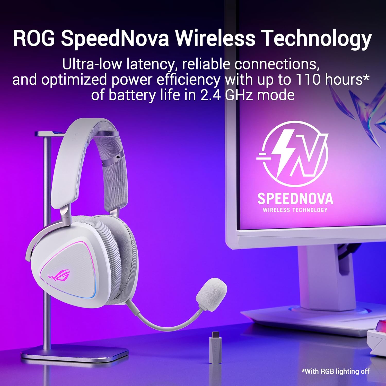 ASUS ROG Delta II Tri - mode Wireless Gaming Headset: ROG SpeedNova, 50MM Titanium - plated Diaphragm Dr - AHW Store