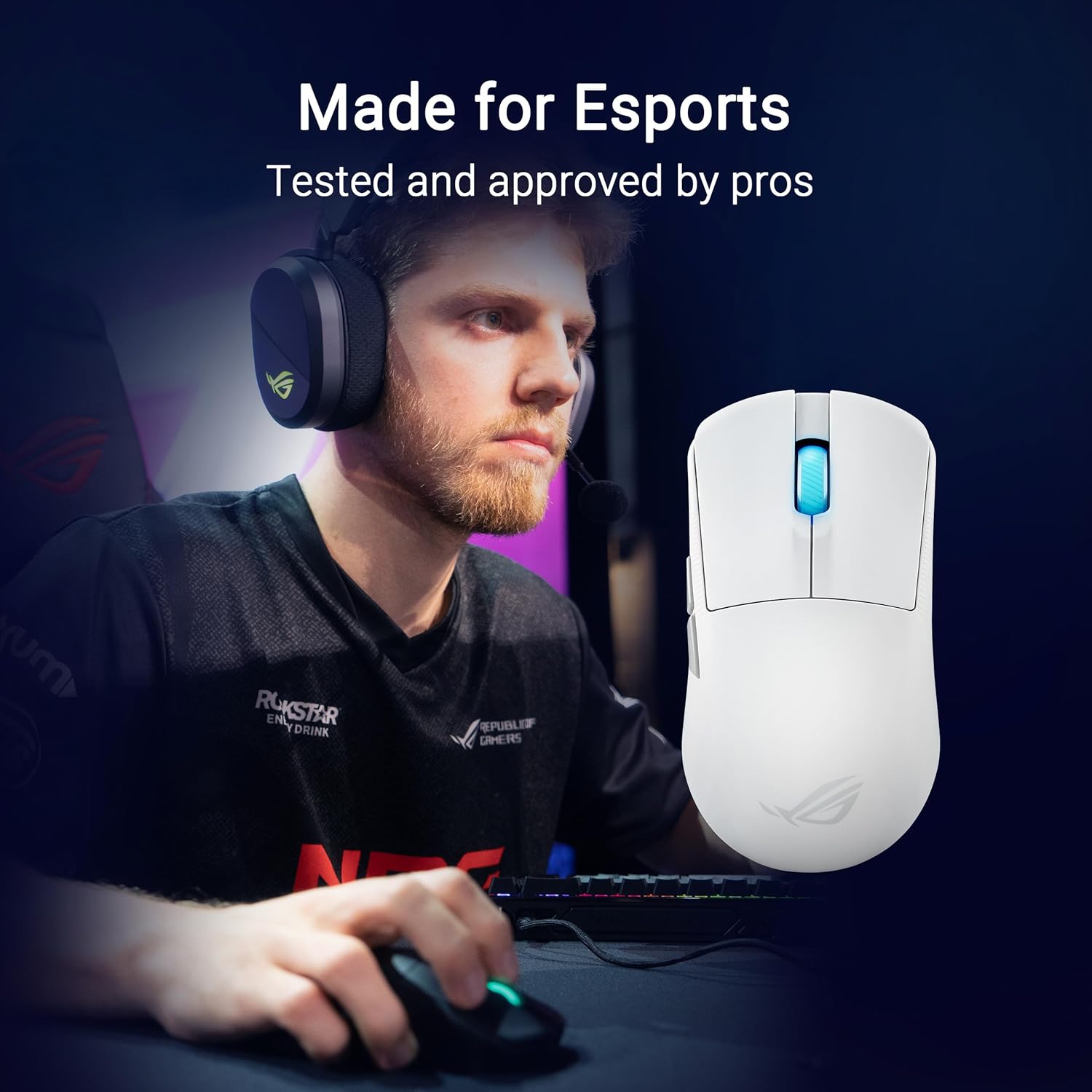 ASUS ROG Harpe Ace Mini Wireless Gaming Mouse 42000 DPI 49g Ultra Lightweight AimPoint Pro Optical Sensor Optical Micro Switches ROG Polling Rate Booster Esports - White - AHW Store