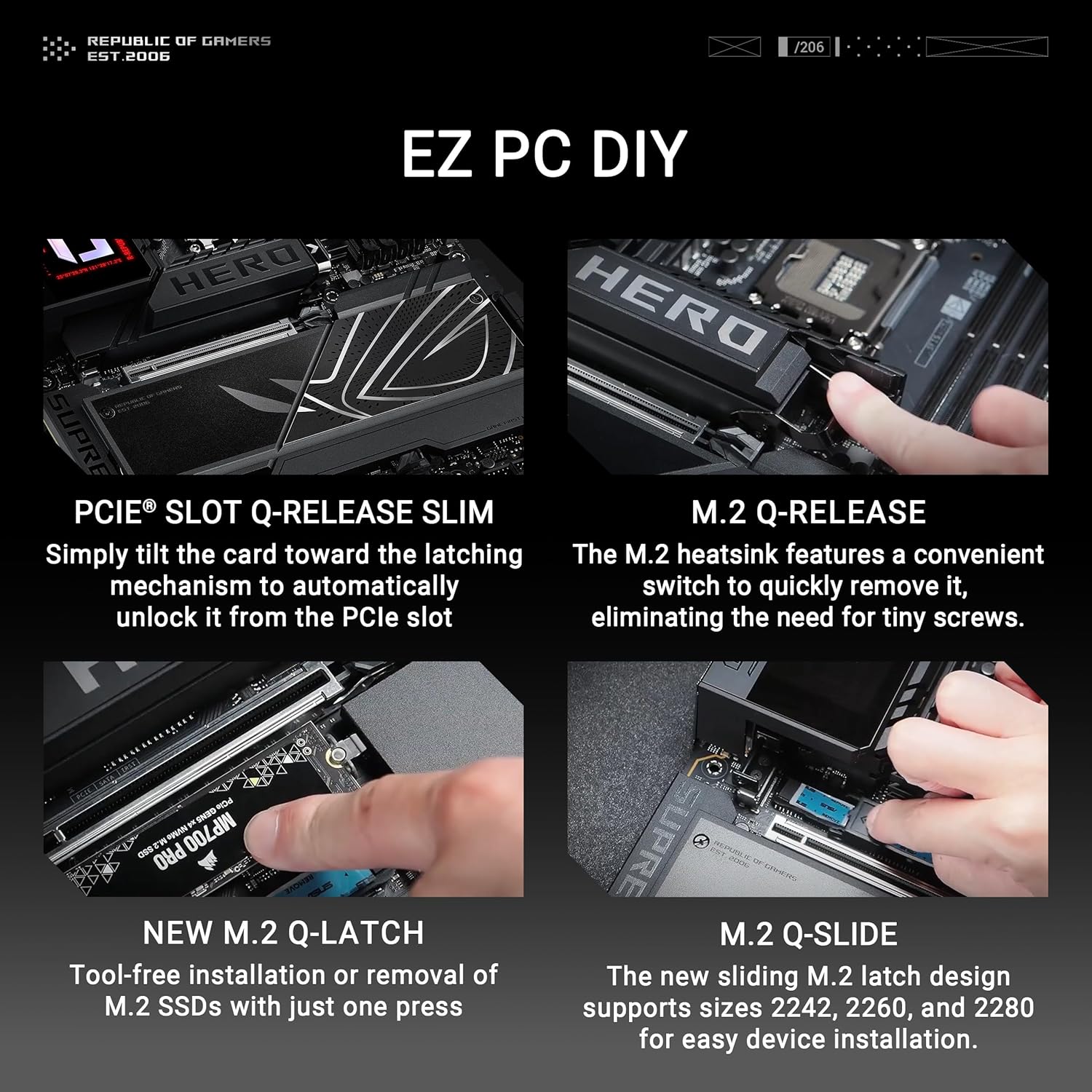 Asus ROG MAXIMUS Z890 HERO Intel Z890 LGA1851 DDR5 8800 6x M.2 WiFi 7 BT Thunderbolt 4 USB4 5Gbit 2. - AHW Store