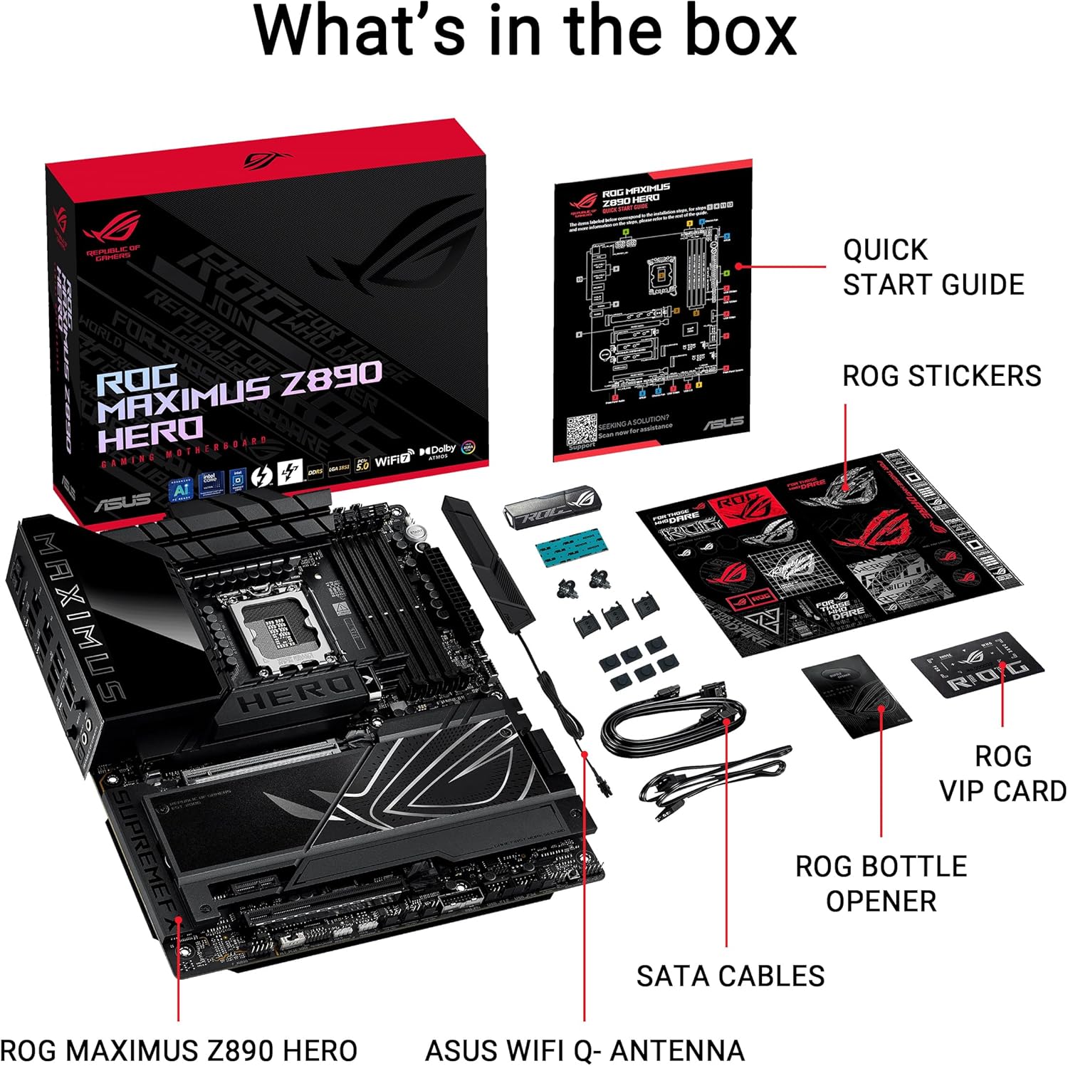 Asus ROG MAXIMUS Z890 HERO Intel Z890 LGA1851 DDR5 8800 6x M.2 WiFi 7 BT Thunderbolt 4 USB4 5Gbit 2. - AHW Store
