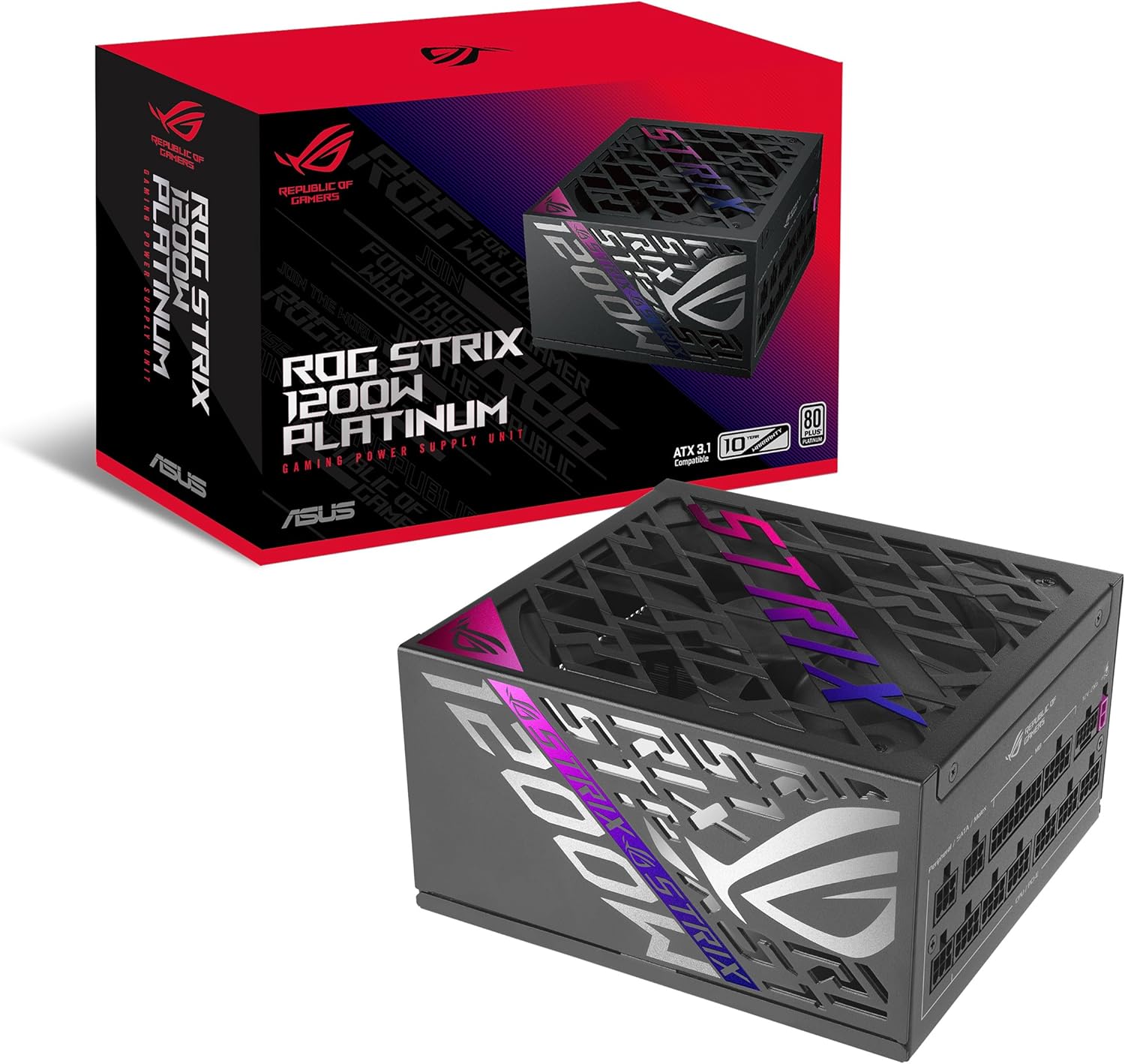 ASUS ROG Strix 1200W Platinum PSU – GaN MOSFET, GPU - FIRST Technology, 0dB Cooling, PCIe 5.1 Ready - AHW Store