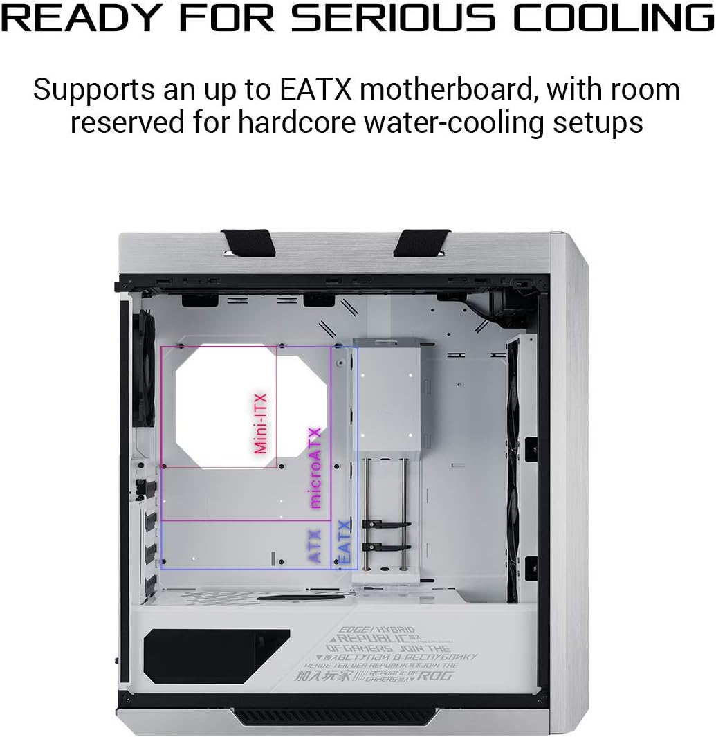 Asus ROG Strix Helios White Edition ATX Mid Tower Gaming Case, with three panels of smoked tempered - AHW Store