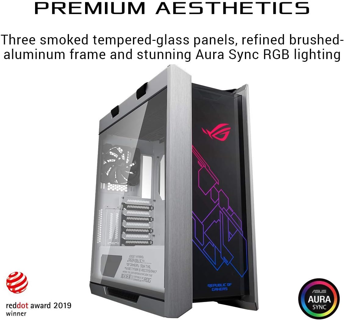 Asus ROG Strix Helios White Edition ATX Mid Tower Gaming Case, with three panels of smoked tempered - AHW Store