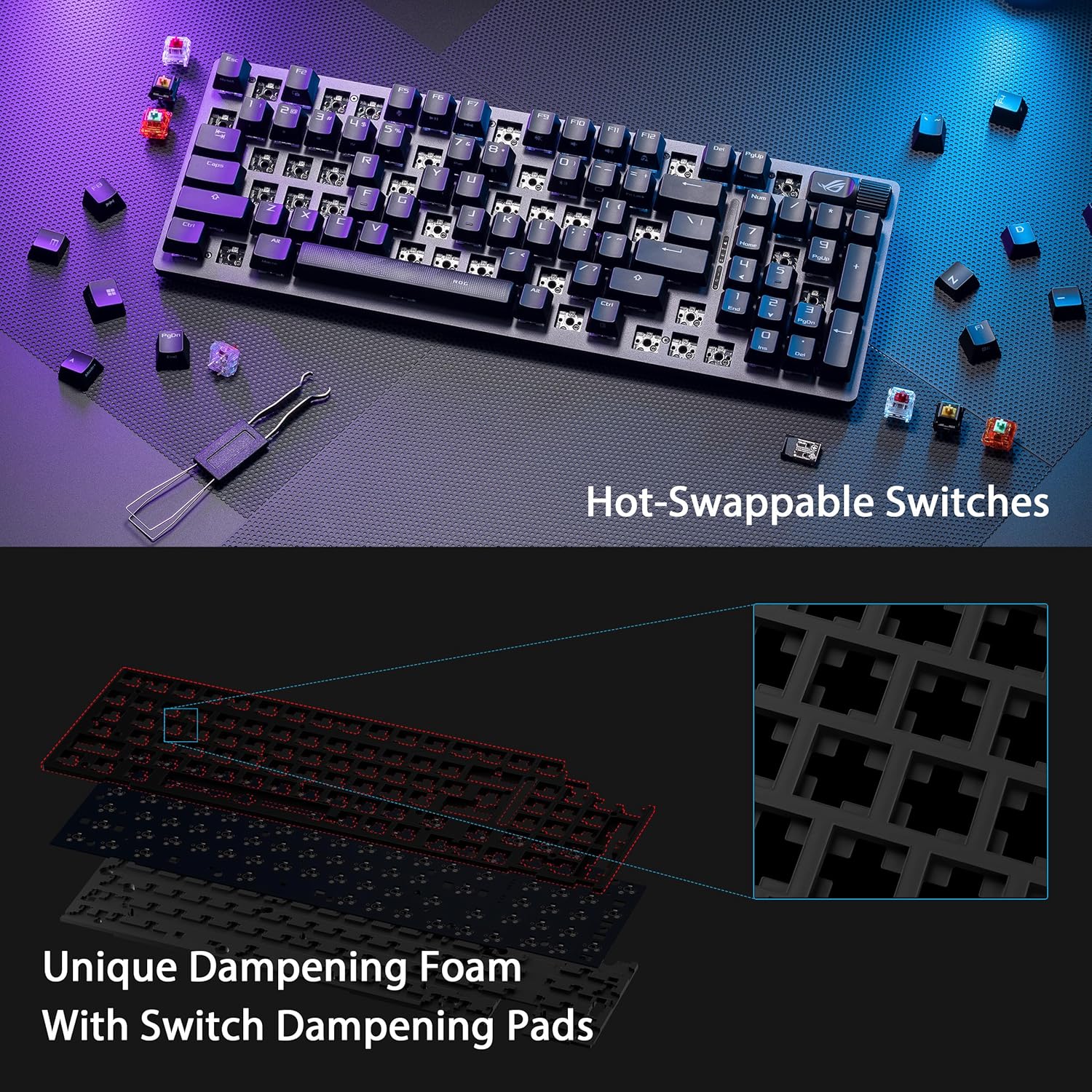 ASUS ROG Strix Scope II 96 Wireless Mechanical Gaming Keyboard (ROG NX Switches, Palm Rest, 4 GHz, B - AHW Store