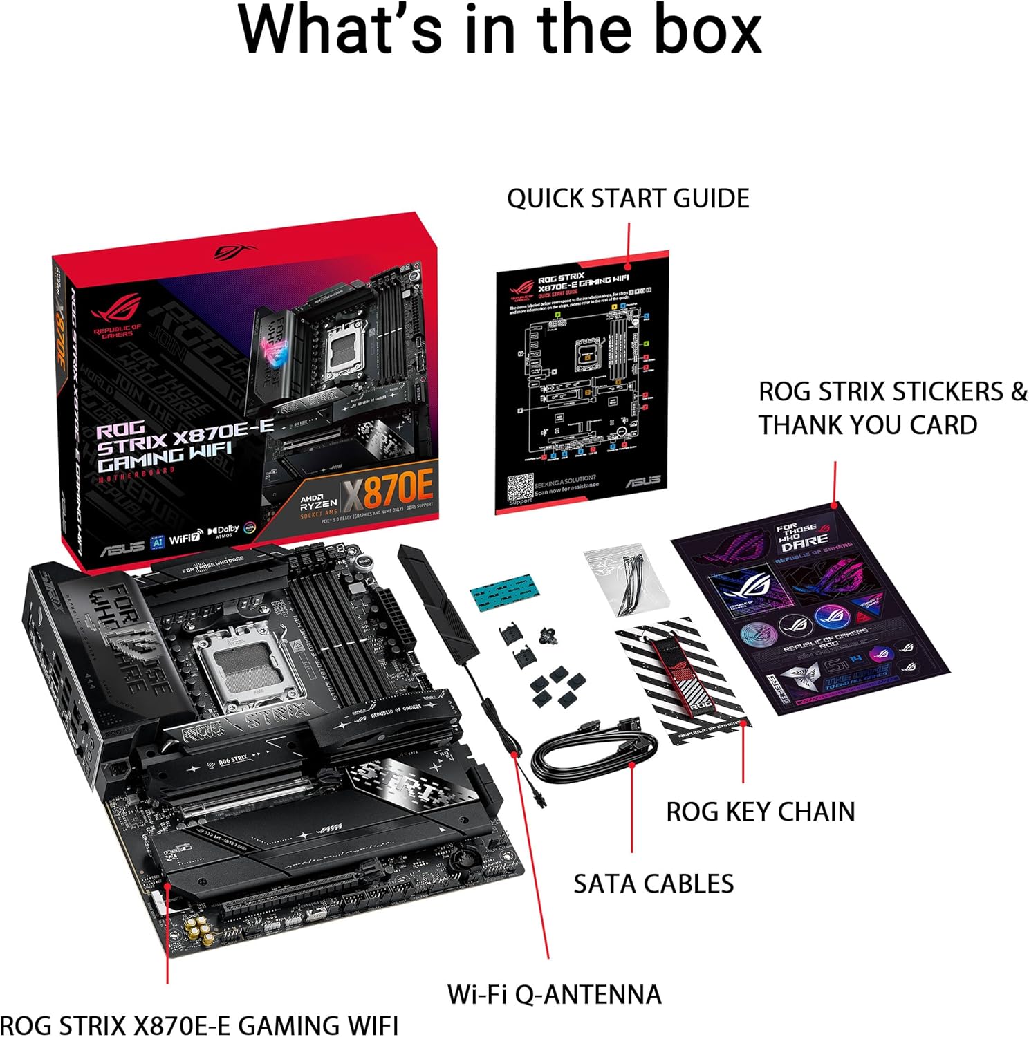 ASUS ROG Strix X870E - E Gaming WiFi AMD Motherboard, 18+2+2 Power Stages, DDR5 Slot, Five M.2 Slots, - AHW Store
