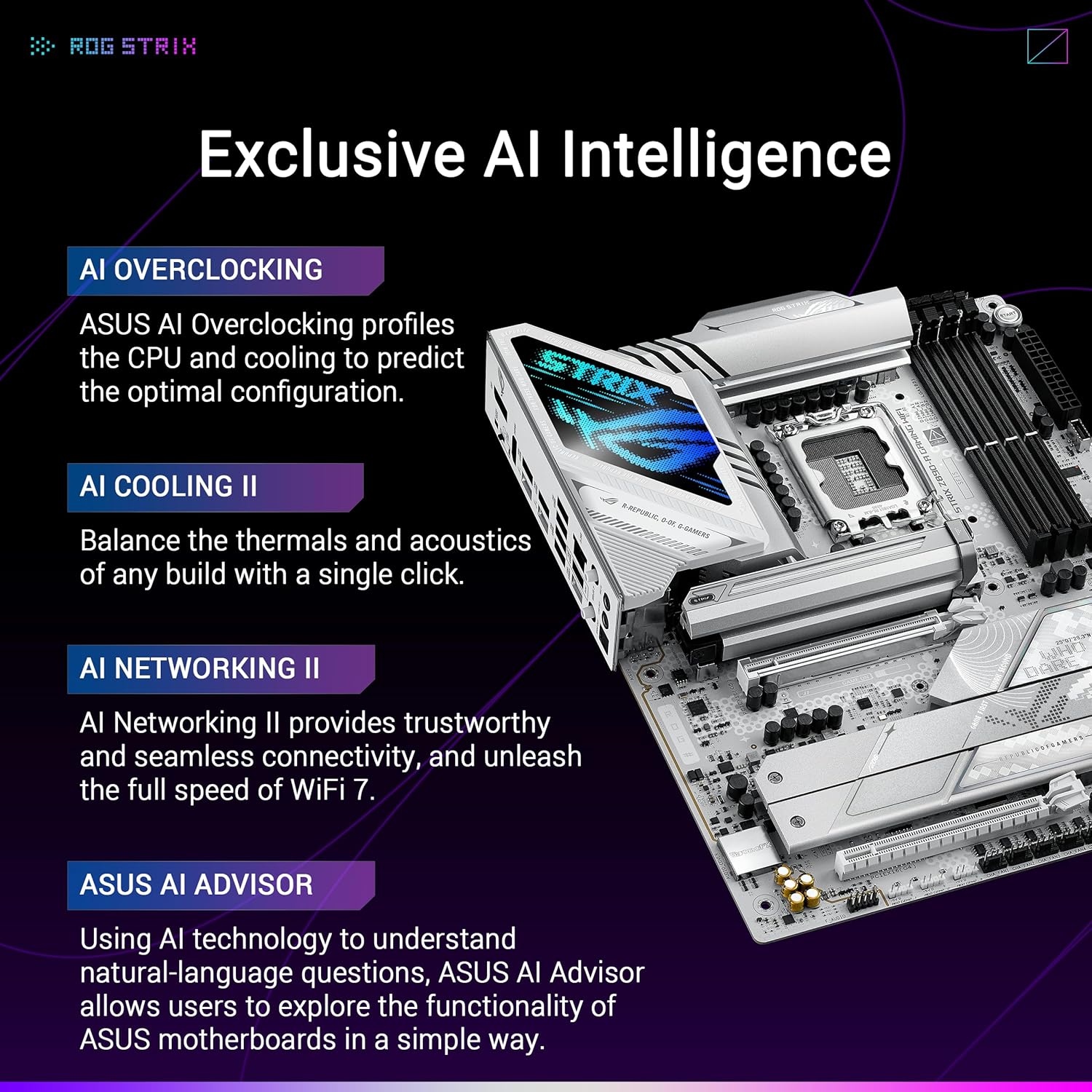 ASUS ROG Strix Z890 - A Gaming WiFi Motherboard Socket Intel LGA 1851 (ATX, Advanced AI, DDR5, WiFi 7, - AHW Store