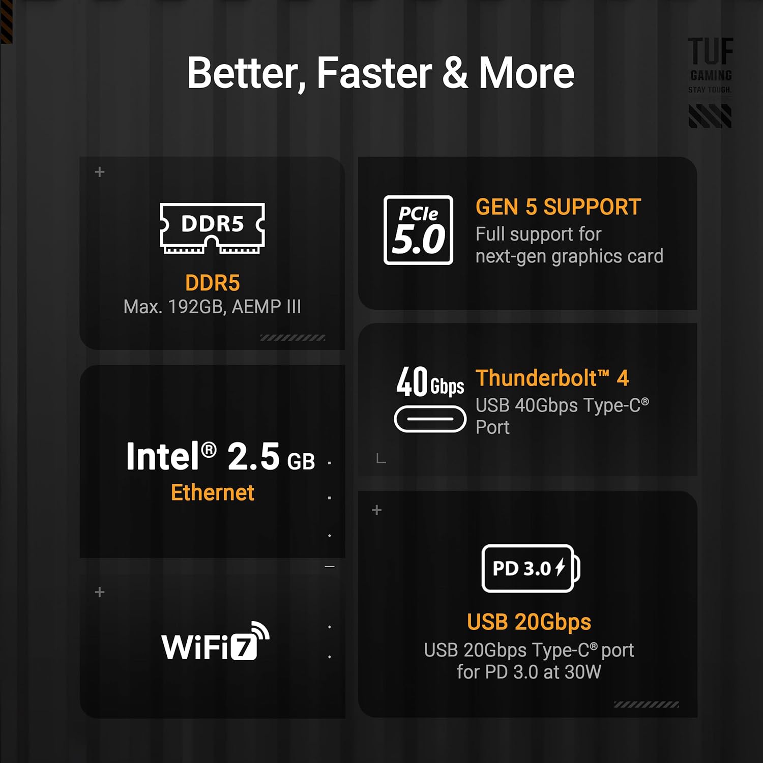 ASUS TUF GAMING Z890 - PRO WIFI, Intel ATX Motherboard, 16+1+2+1 Power Stages, DDR5 Slot, PCIe 5.0, Ne - AHW Store