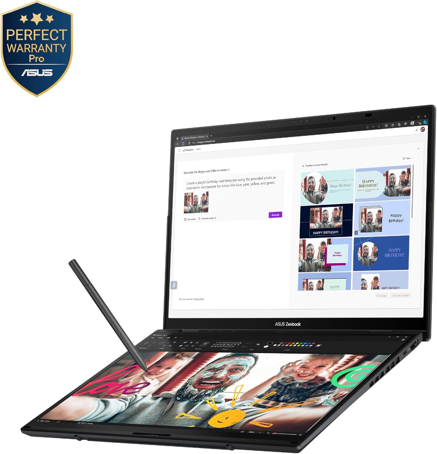 ASUS Zenbook Duo UX8406CA - PZ062W Dual 14 Inch 3K 120Hz OLED Touchscreen AI Laptop Intel Core Ultra 7 255H 32GB LPDDR5X 1TB NVMe SSD Intel Arc Graphics Windows 11 1 Year Warranty - AHW Store