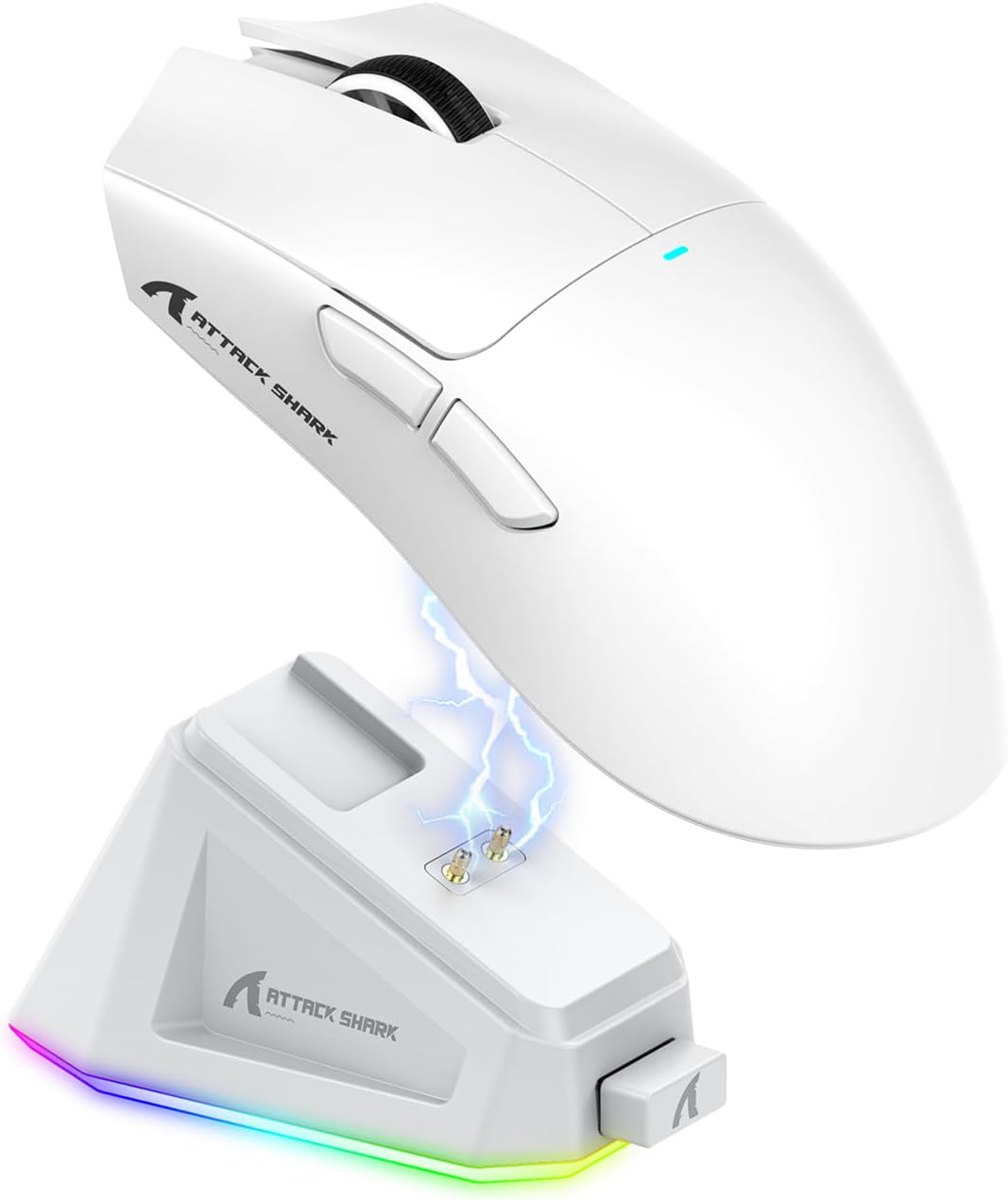 Attack Shark X11 Gaming Mouse 22000 DPI BT/2.4G Wireless/Wired Magnetic Charging Dock – White