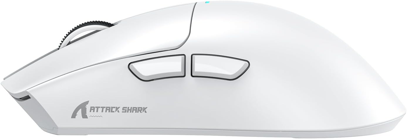 Attack Shark X11 Gaming Mouse 22000 DPI BT/2.4G Wireless/Wired Magnetic Charging Dock – White