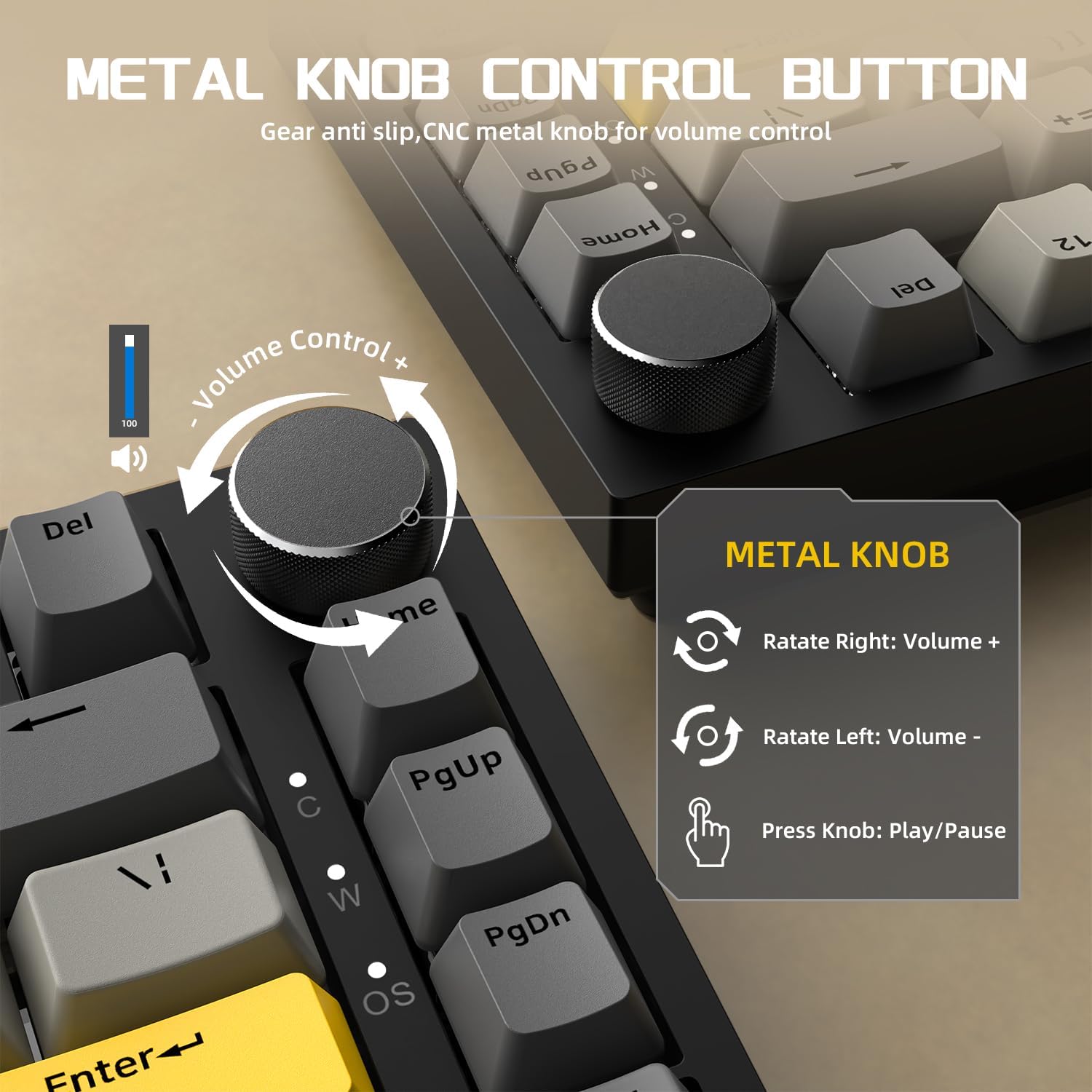 Attack Shark ajazz AK820 75% Wired Mechanical Gaming Keyboard with CNC Hot Swappable RGB Mounting Jo - AHW Store
