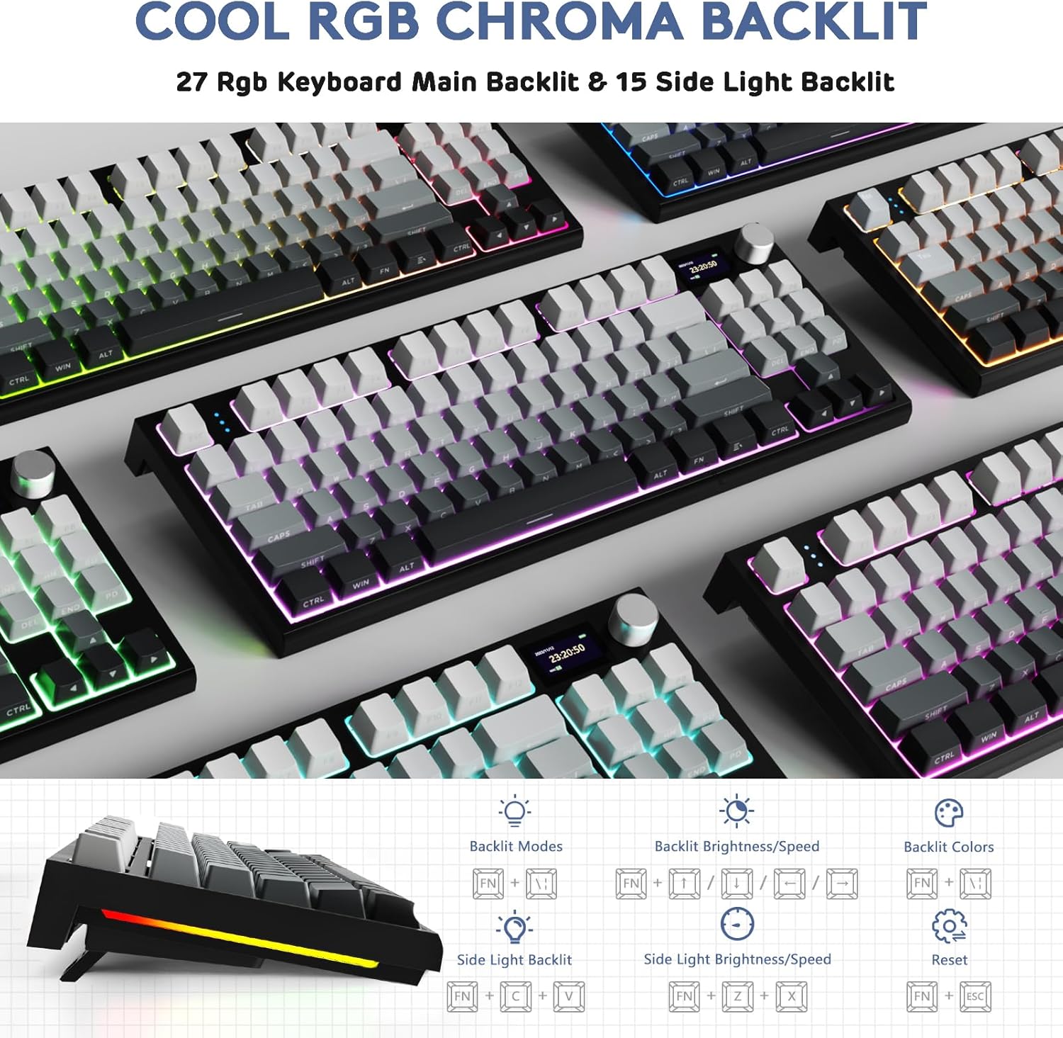 ATTACK SHARK K86 Wireless Mechanical Keyboard, 2.4G/BT5.0/USB - C Wired Gaming Keyboard, 75% TKL Layou - AHW Store