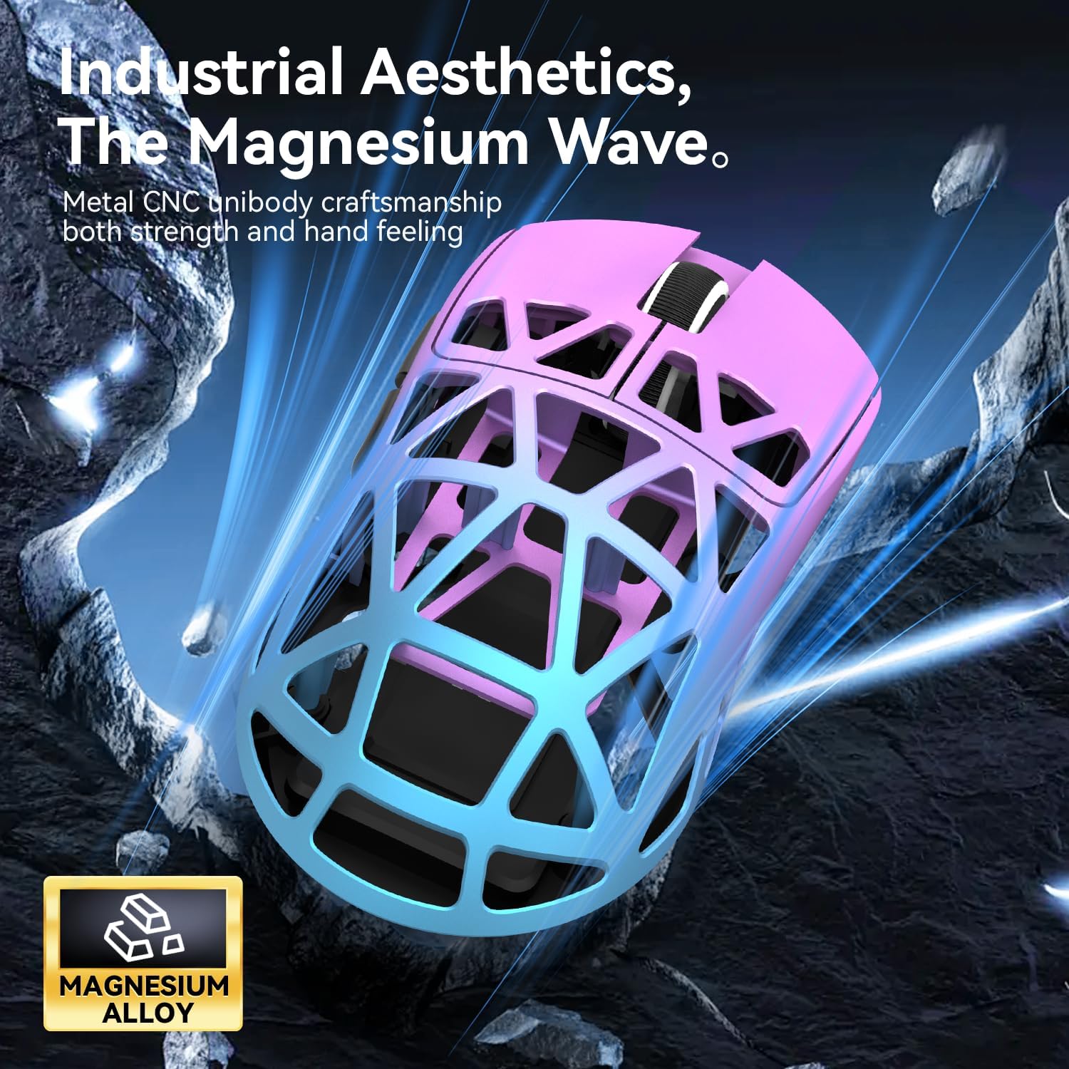 ATTACK SHARK R2 Magnesium Alloy Gaming Mouse PixArt PAW3950 42000 DPI 8K Polling Rate Tri - Mode Wireless BT 2.4G Wired 48g Superlight Mice for Windows Mac Xbox PS - Purple - AHW Store
