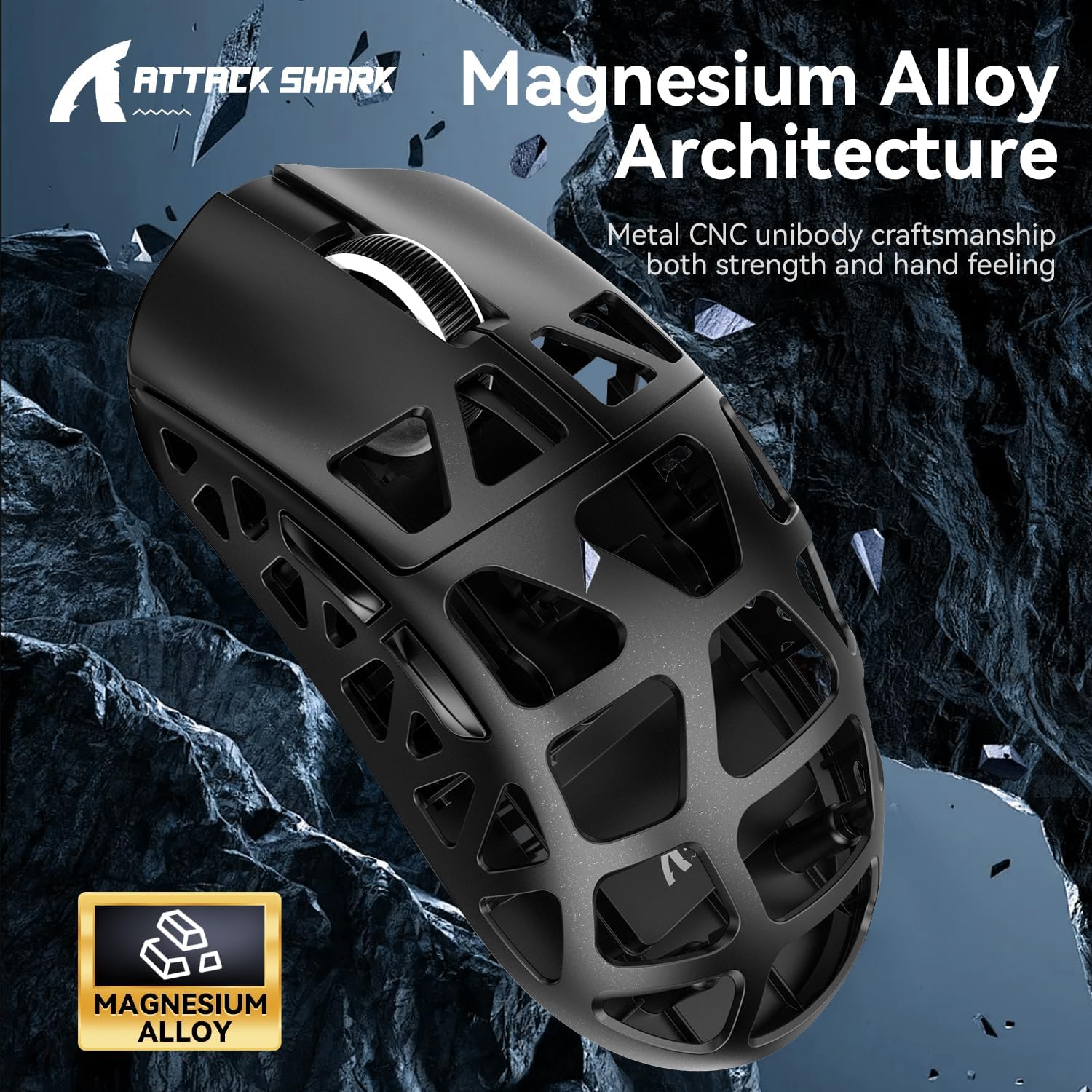 ATTACK SHARK R3 Magnesium Wireless Gaming Mouse 46g 26000 DPI 8000Hz - Black - AHW Store