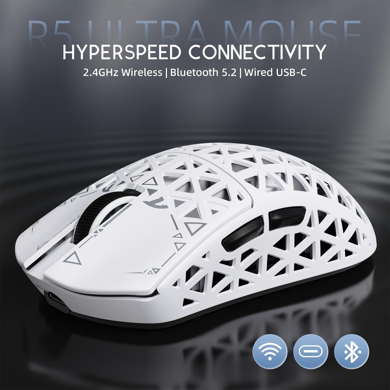 ATTACK SHARK R5Ultra 8K Carbon Fiber Wireless Gaming Mouse with 42,000 DPI - PAW3950 MAX Sensor - 39g - AHW Store