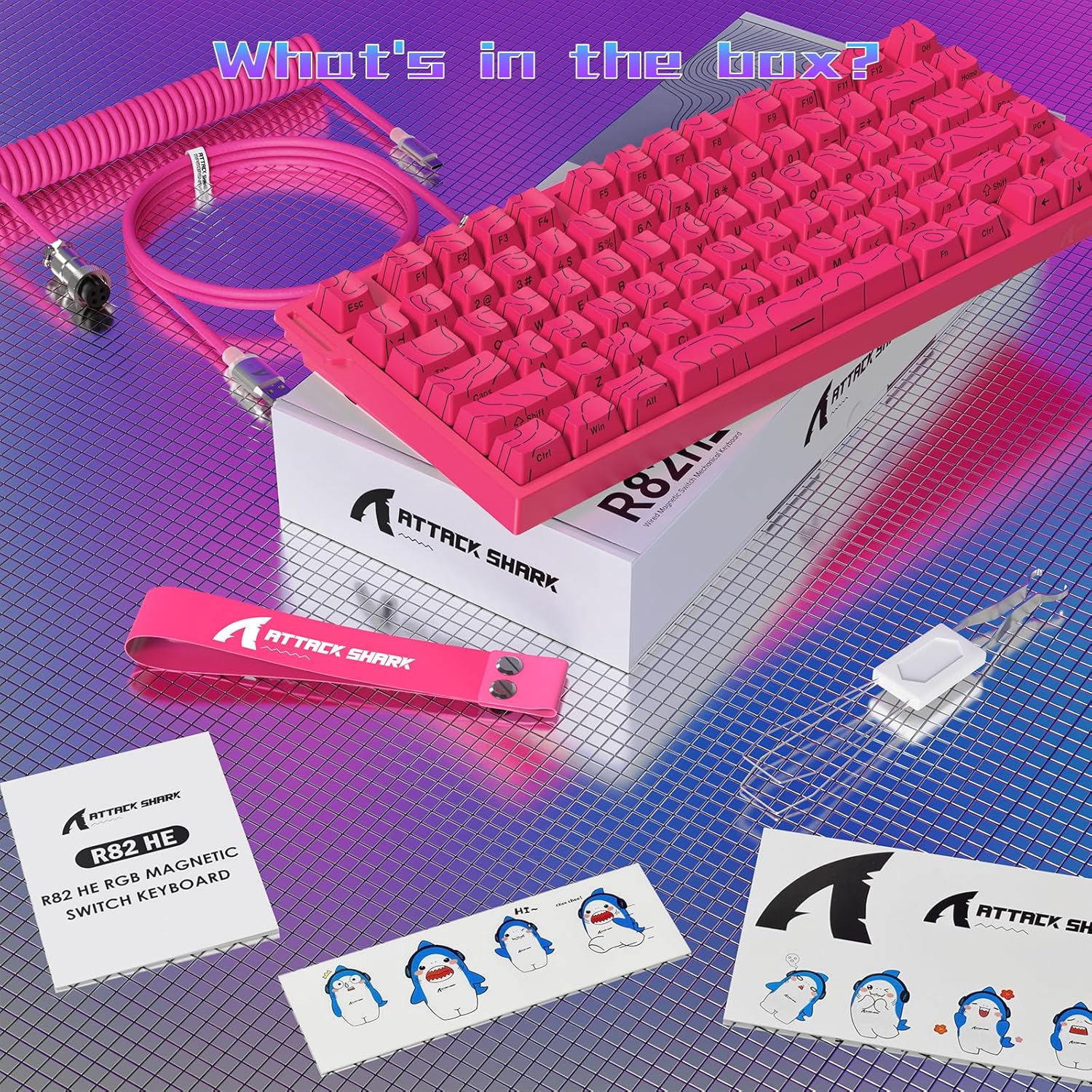 ATTACK SHARK R82 Wired 75% Gaming Keyboard, Magnetic Switch, 8K Hz, Ultra Precision 0.005mm RT, RGB - AHW Store