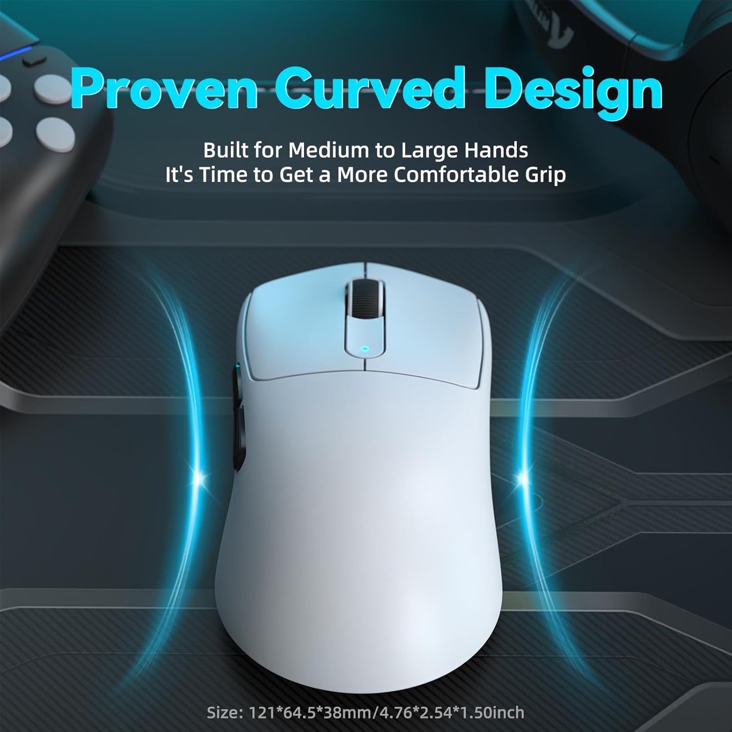 ATTACK SHARK V5 Wireless Gaming Mouse, 53g, Optical Microswitch, Nordic52840 MCU, PAW3950MAX, 8KHz L - AHW Store