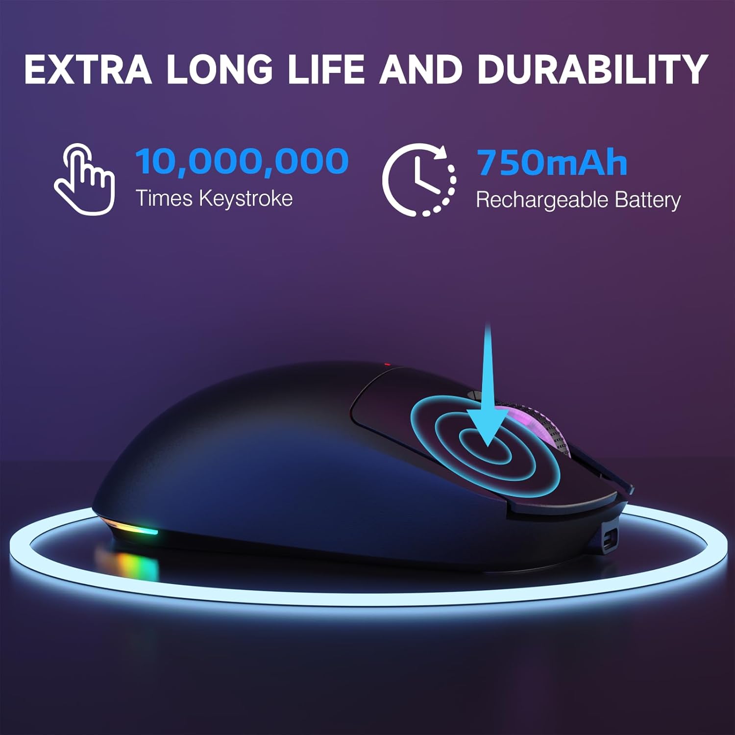 ATTACK SHARK X MAGIC - REFINER G6 Wireless Gaming Mouse 24000 DPI 1000Hz Polling Rate Tri - Mode BT 2.4G Wired 72g Lightweight RGB 750mAh Battery with Grip Tape PC Mac - Black - AHW Store